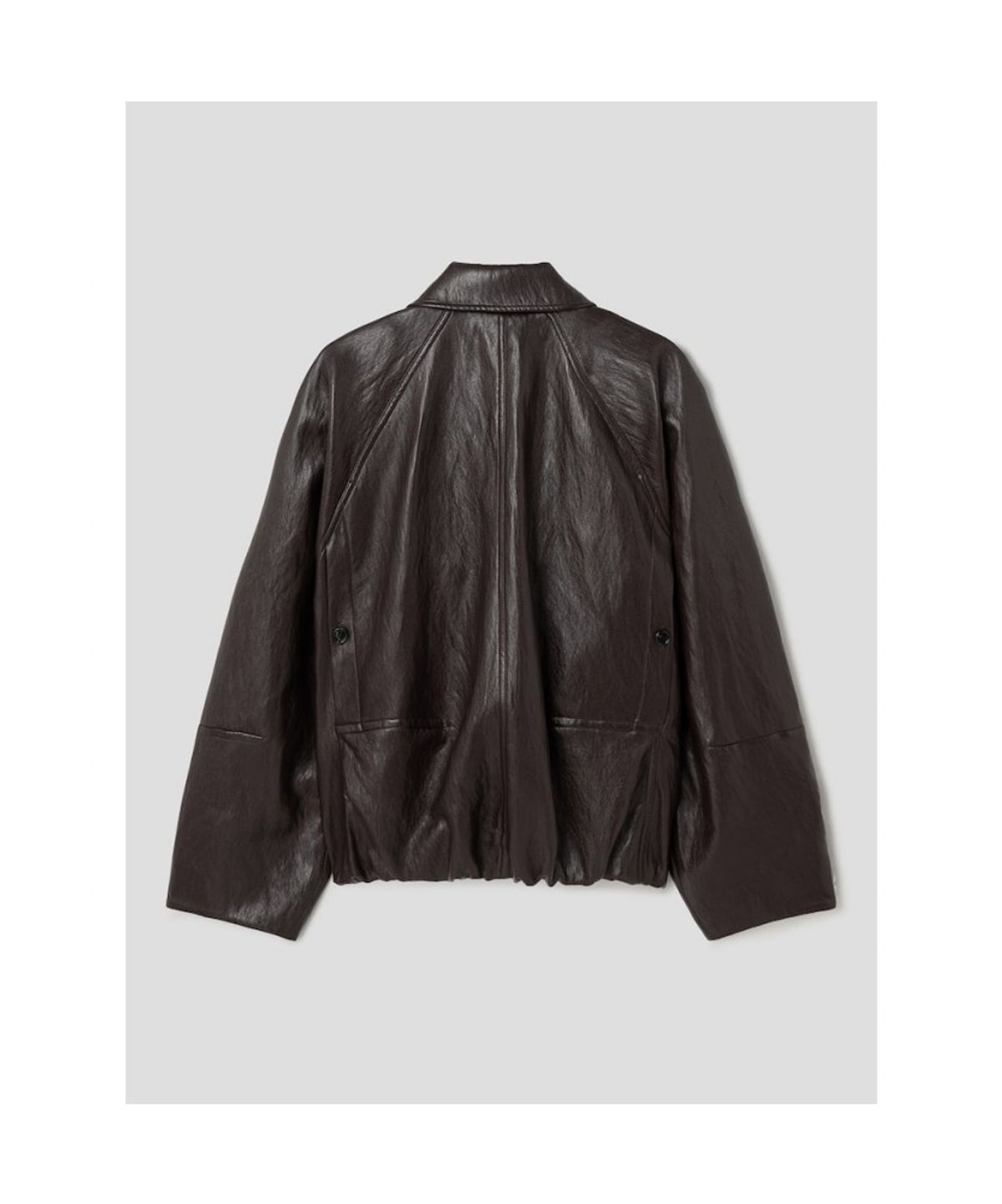 앙개(ANGGAE) Faux Leather Blouson Jacket  Brown