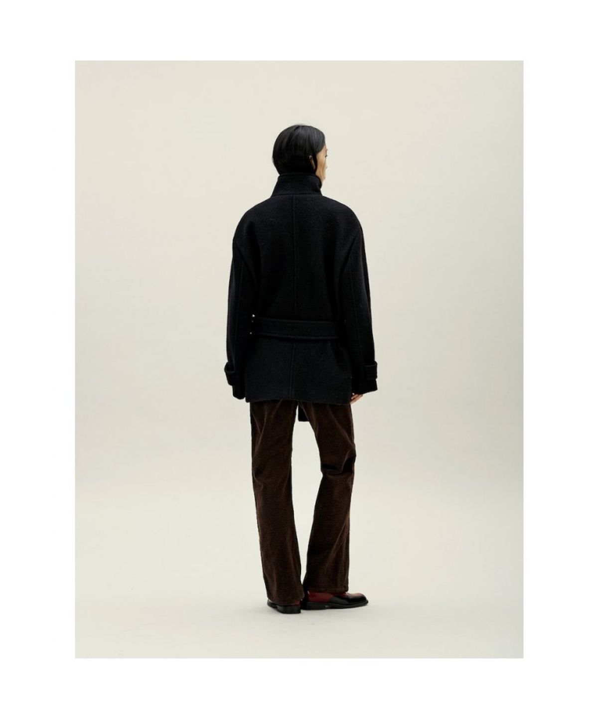 앙개(ANGGAE) Half Pea Coat  Black
