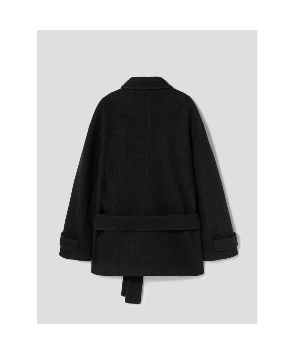 앙개(ANGGAE) Half Pea Coat  Black