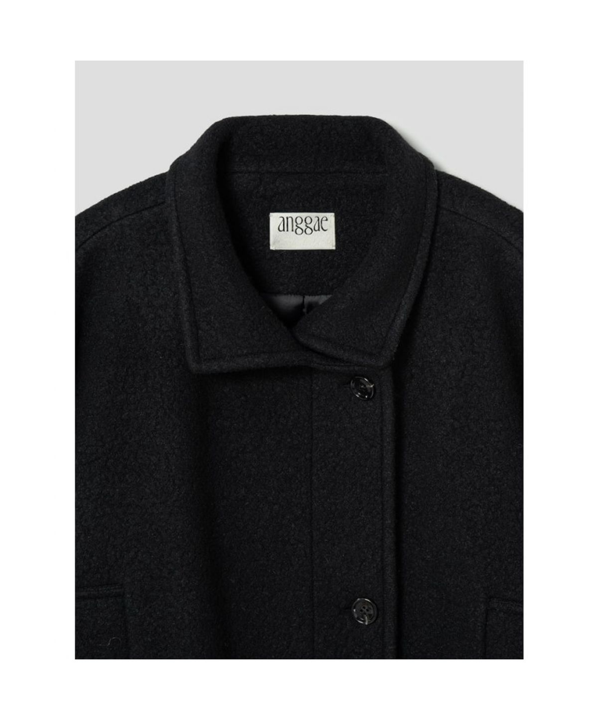 앙개(ANGGAE) Half Pea Coat  Black