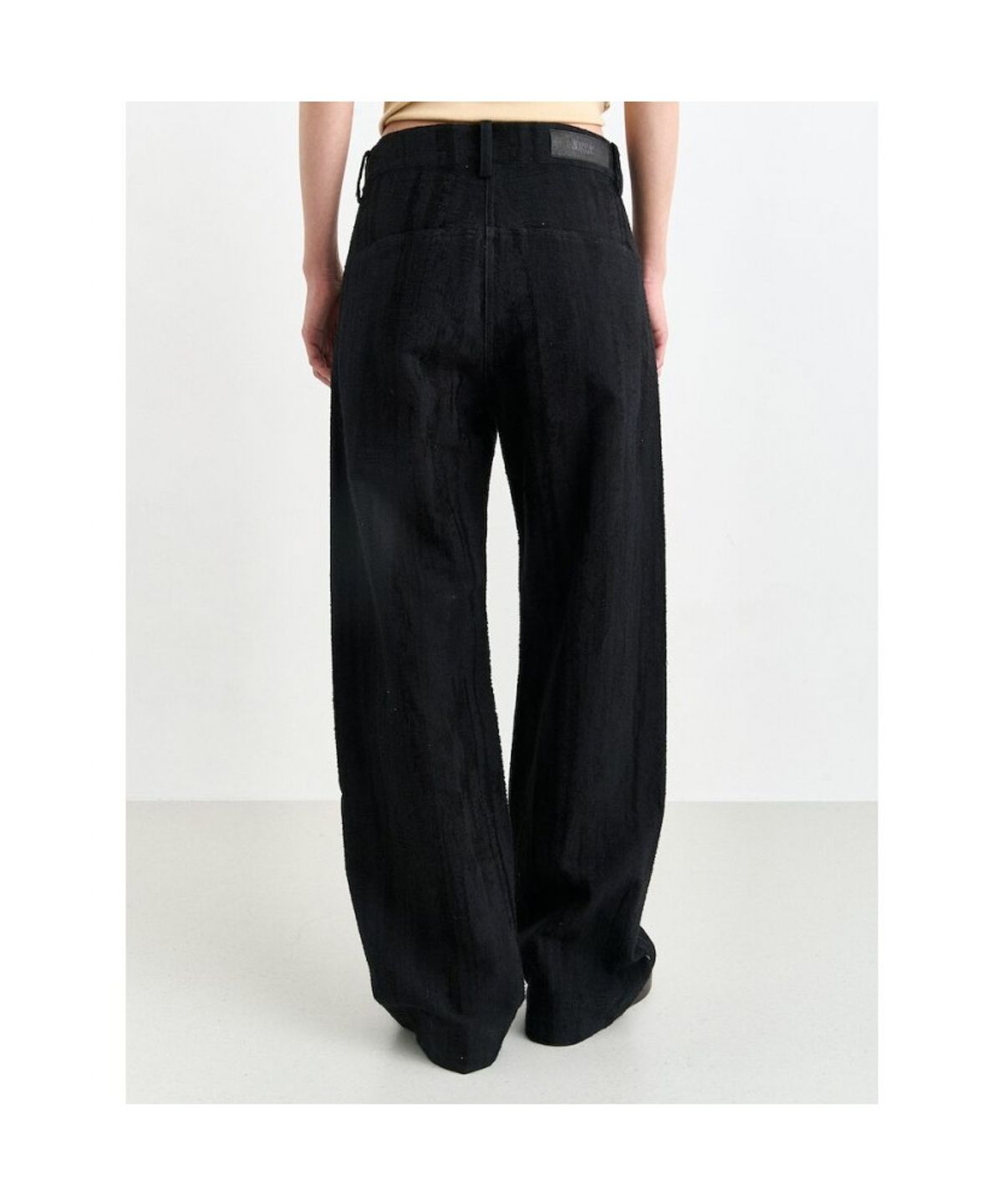 앙개(ANGGAE) Jacquard Wide Pants  Black