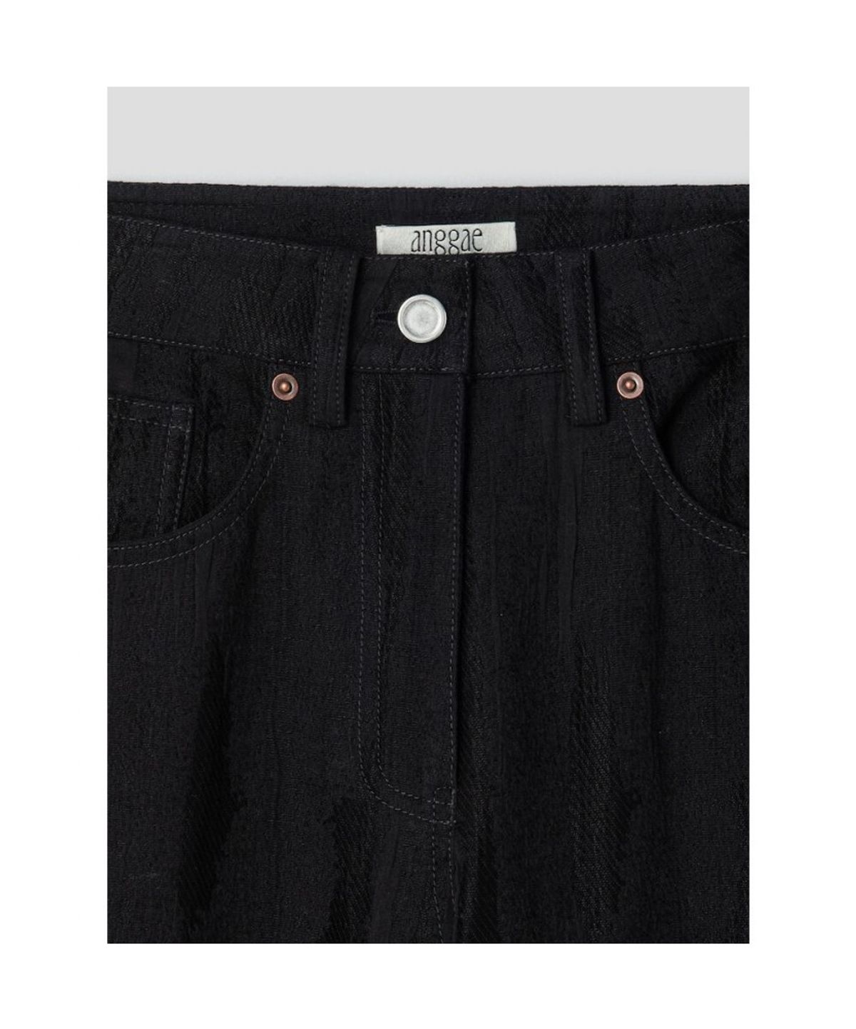 앙개(ANGGAE) Jacquard Wide Pants  Black