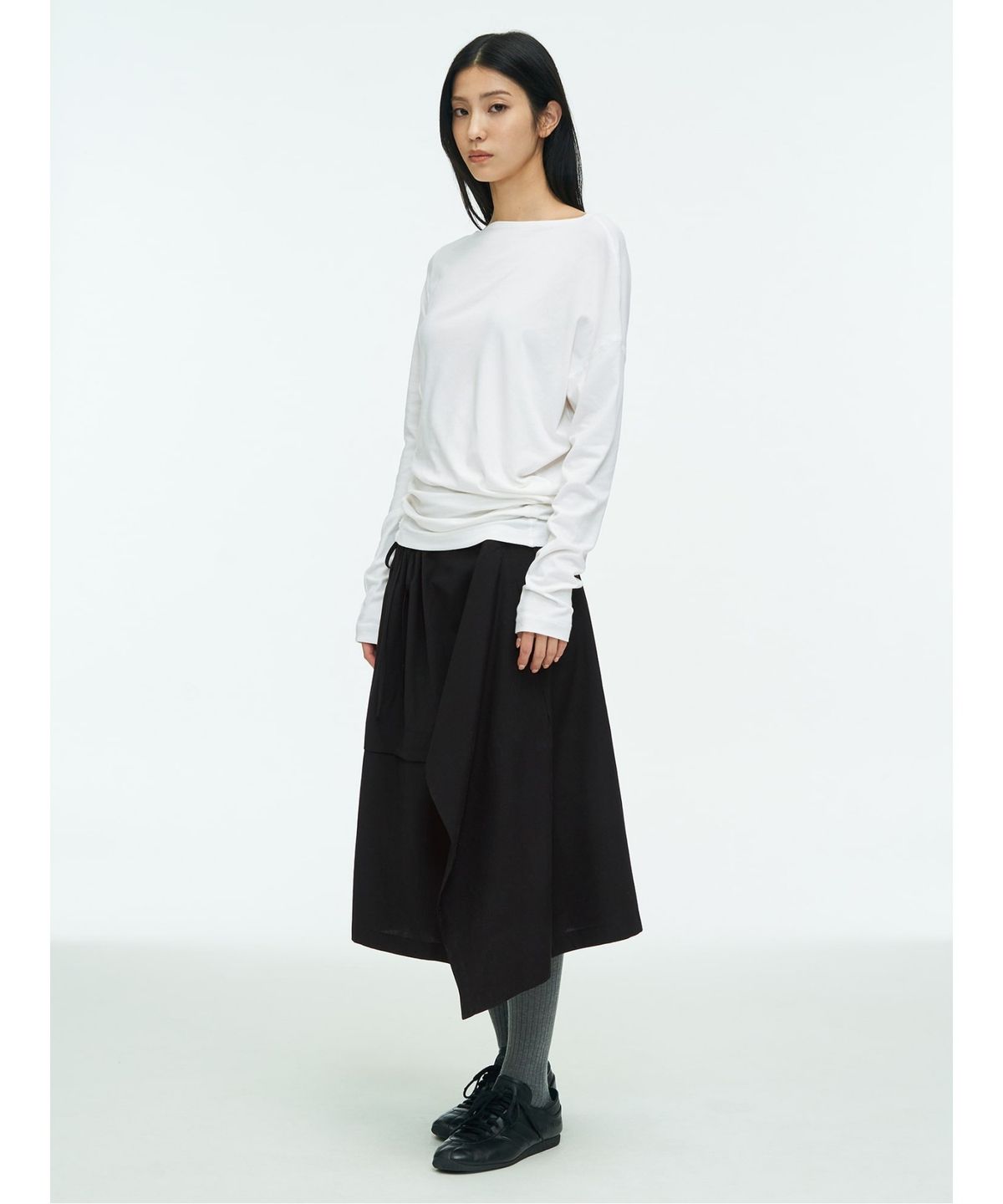 앙개(ANGGAE) Square Skirt  Black