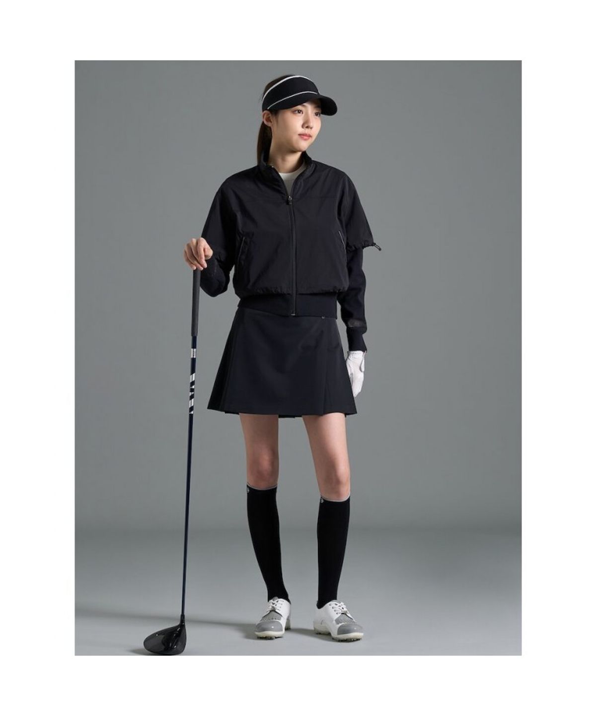 빈폴골프(BEANPOLE GOLF) [B_under] 여성 니트 레이어링 스윙 점퍼  블랙