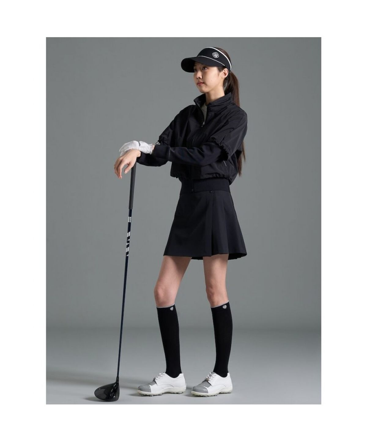 빈폴골프(BEANPOLE GOLF) [B_under] 여성 니트 레이어링 스윙 점퍼  블랙