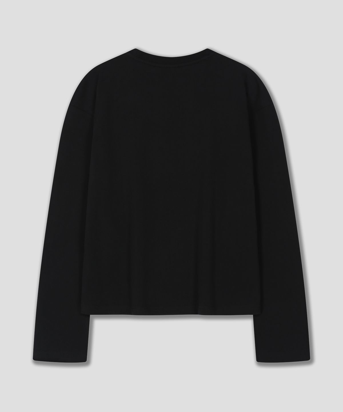 돌핀웨이브어패럴(DOLPHIN WAVE APPAREL) 돌핀 루즈 크롭 긴소매 티셔츠 블랙