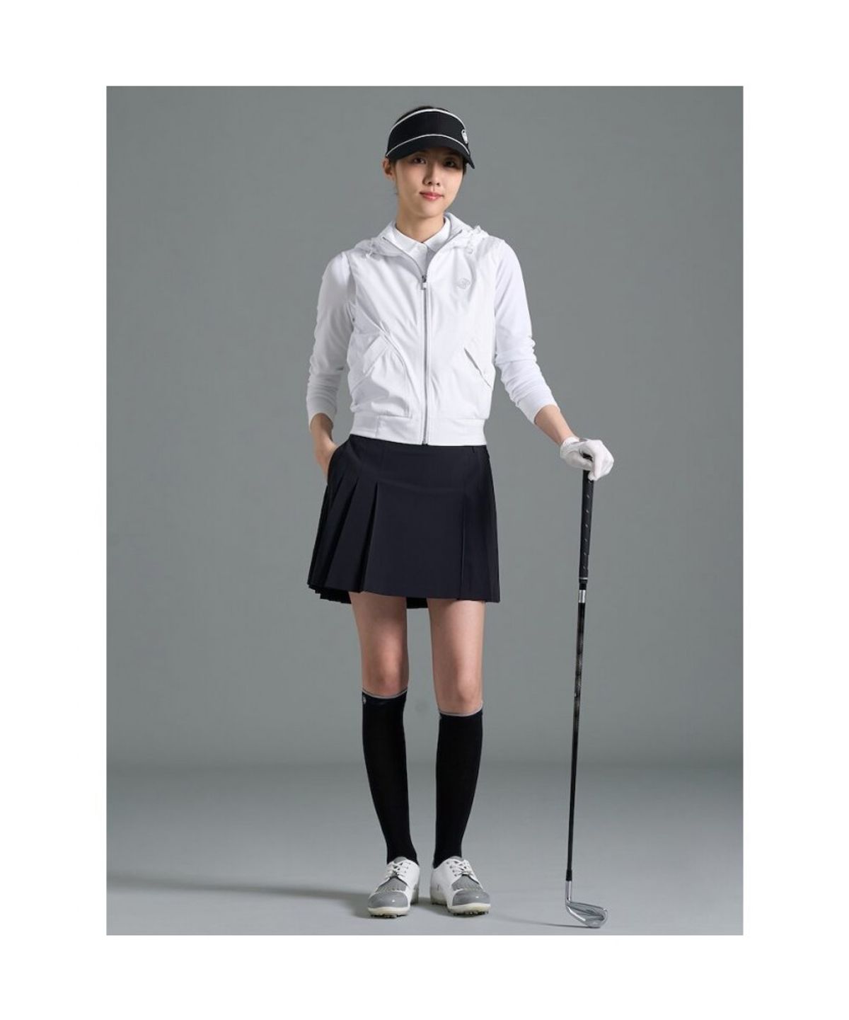 빈폴골프(BEANPOLE GOLF) [B_under] 여성 발수 후드 메쉬안감 베스트  화이트