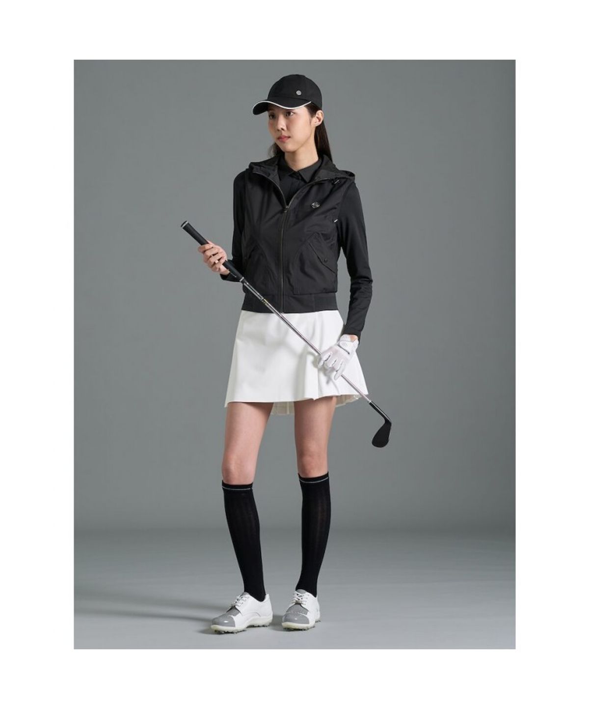 빈폴골프(BEANPOLE GOLF) [B_under] 여성 발수 후드 메쉬안감 베스트  블랙