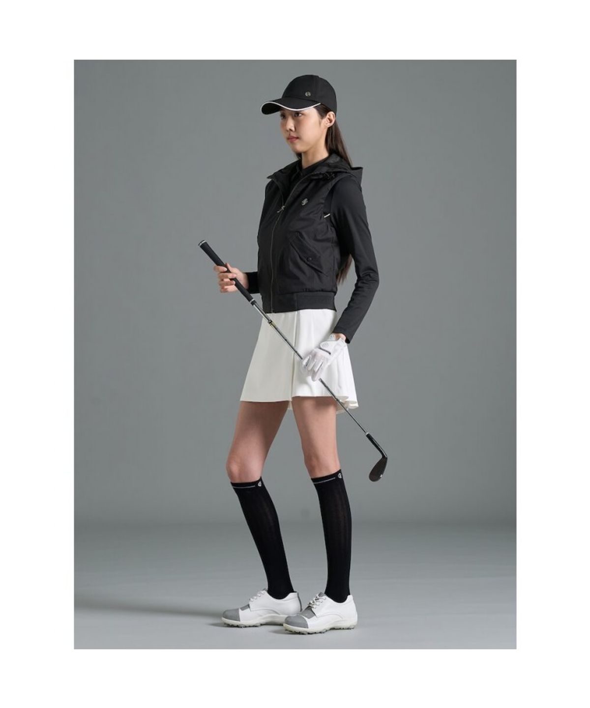 빈폴골프(BEANPOLE GOLF) [B_under] 여성 발수 후드 메쉬안감 베스트  블랙