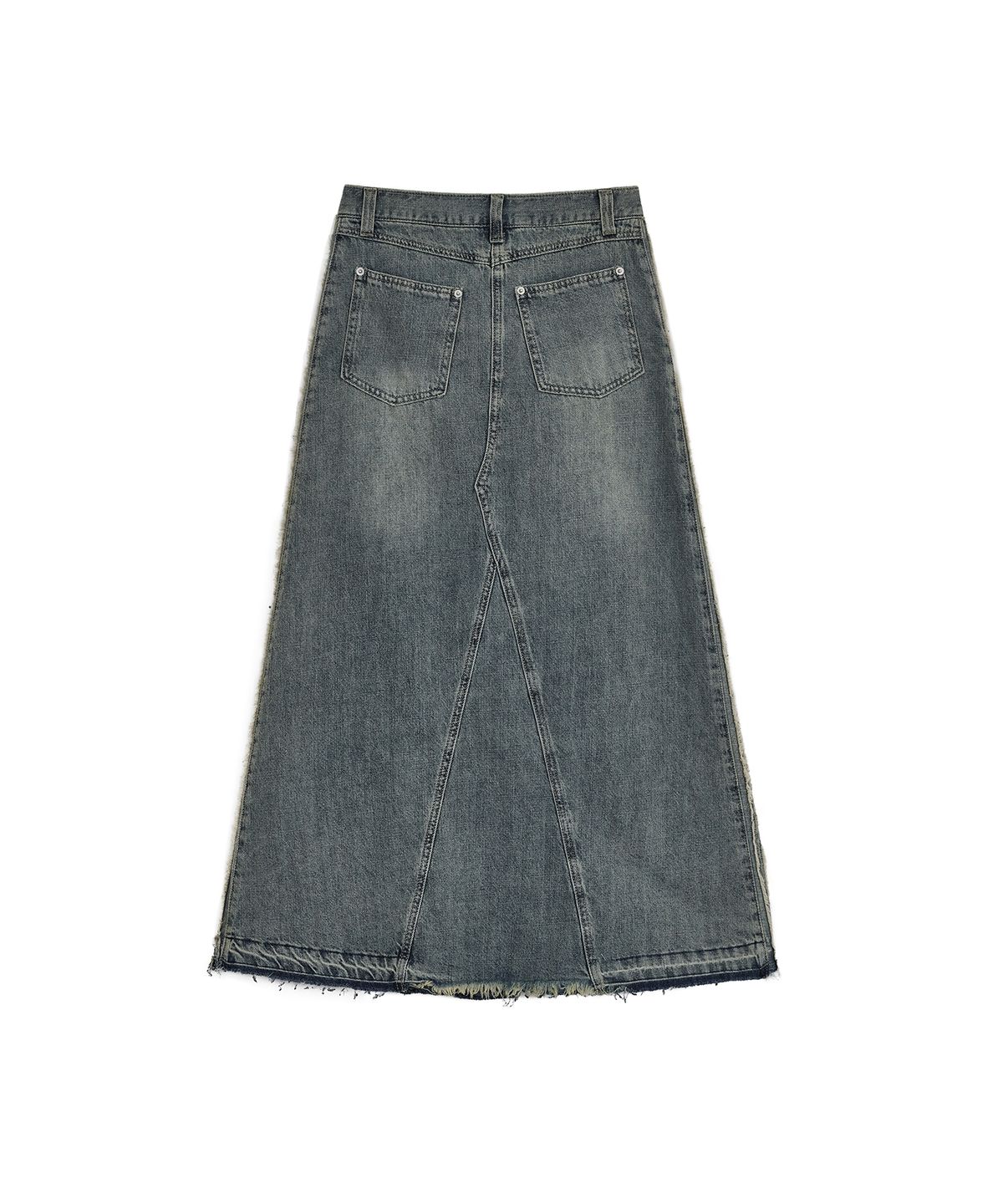 데프가먼츠(DEFGARMENTS) DRAW DENIM LONG SKIRT [INDIGO]