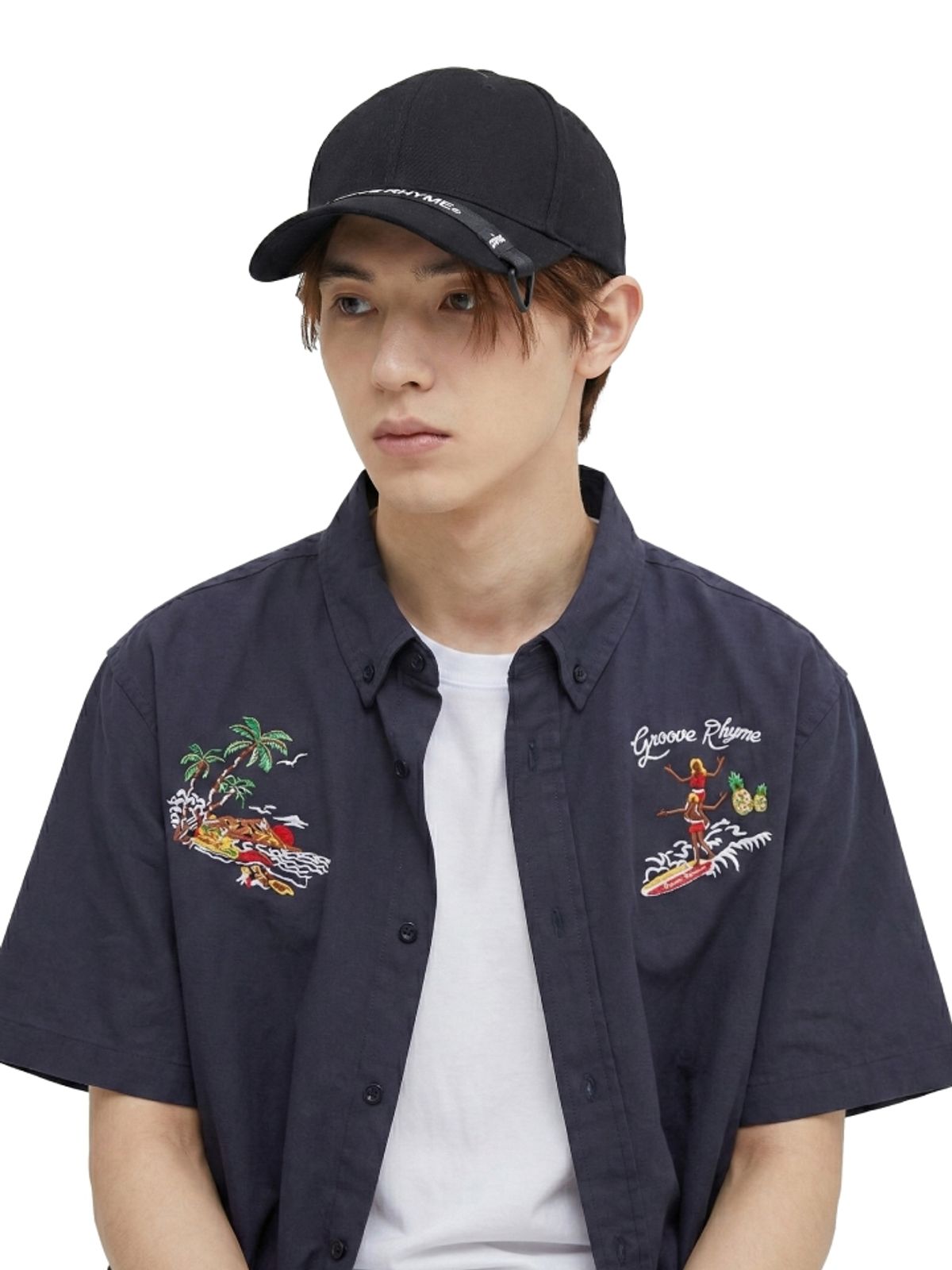 그루브라임(GROOVE RHYME) 유니)(구품번GCA010G13)TAPE PEAK BALL CAP (FRMSAHA706M)