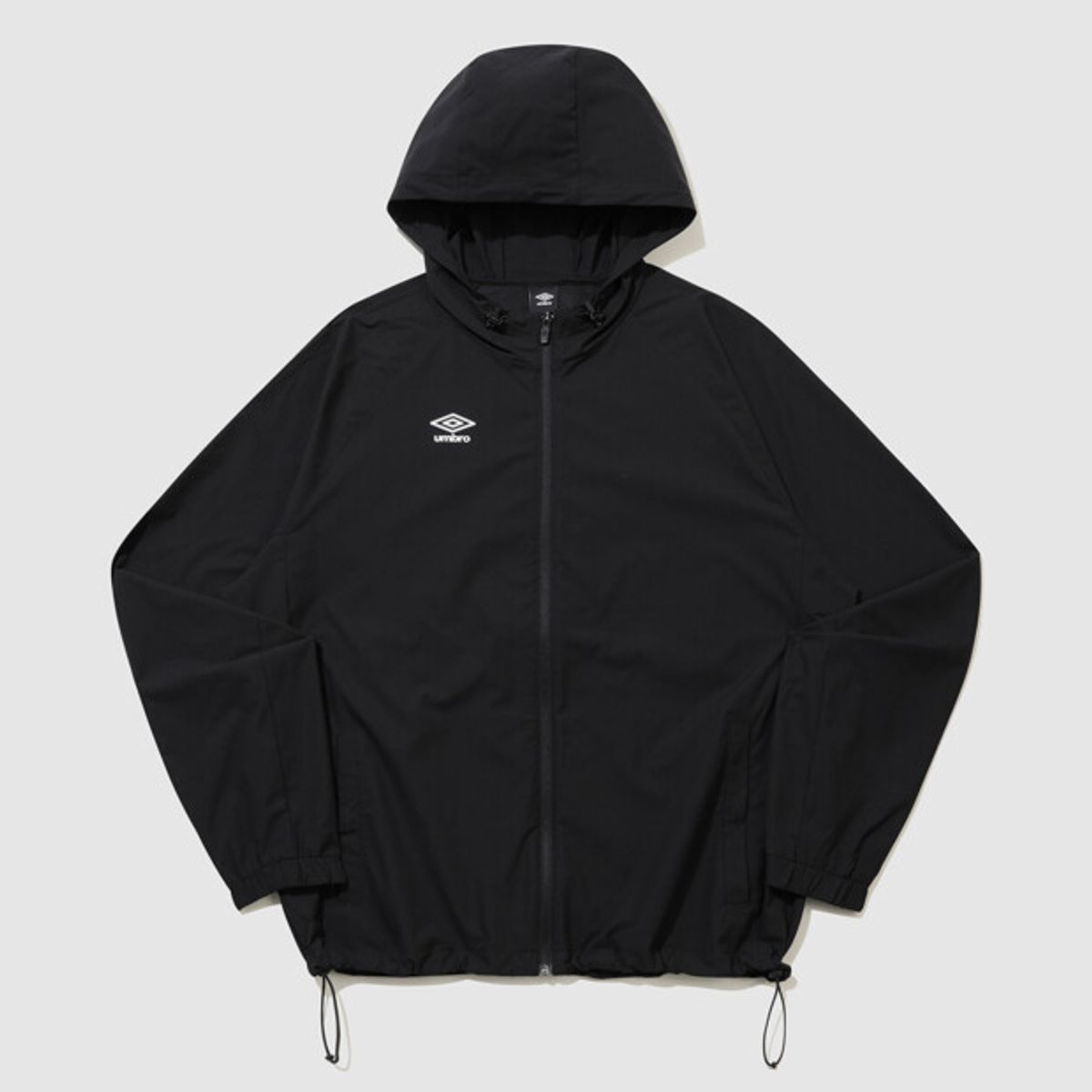 엄브로(UMBRO) 올라운드 경량 스트레치 후드형 바람막이 자켓 블랙 UR124SJK31