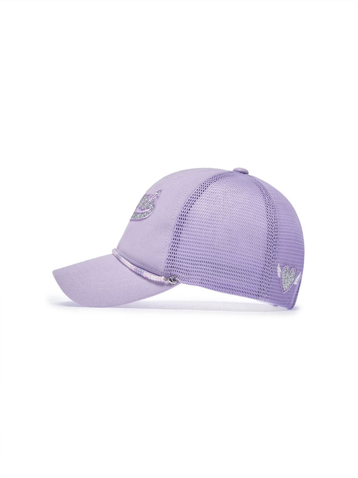 엠엘비 키즈(MLB KIDS) 여아 엔젤스 비즈 체인 메쉬캡 LAA (Lavender)