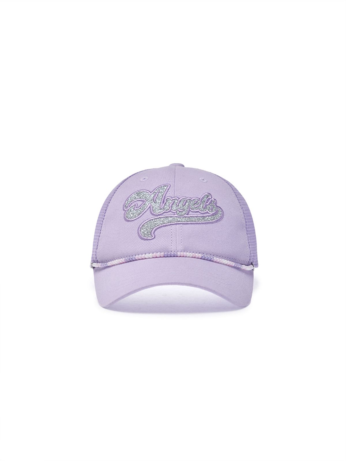 엠엘비 키즈(MLB KIDS) 여아 엔젤스 비즈 체인 메쉬캡 LAA (Lavender)