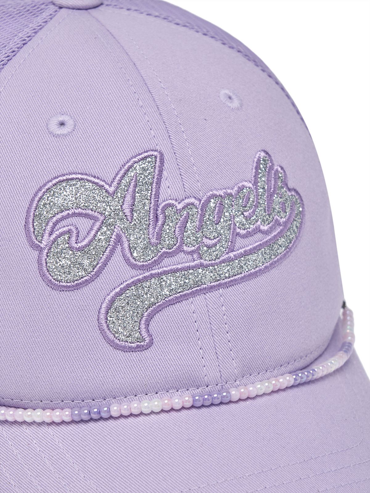엠엘비 키즈(MLB KIDS) 여아 엔젤스 비즈 체인 메쉬캡 LAA (Lavender)