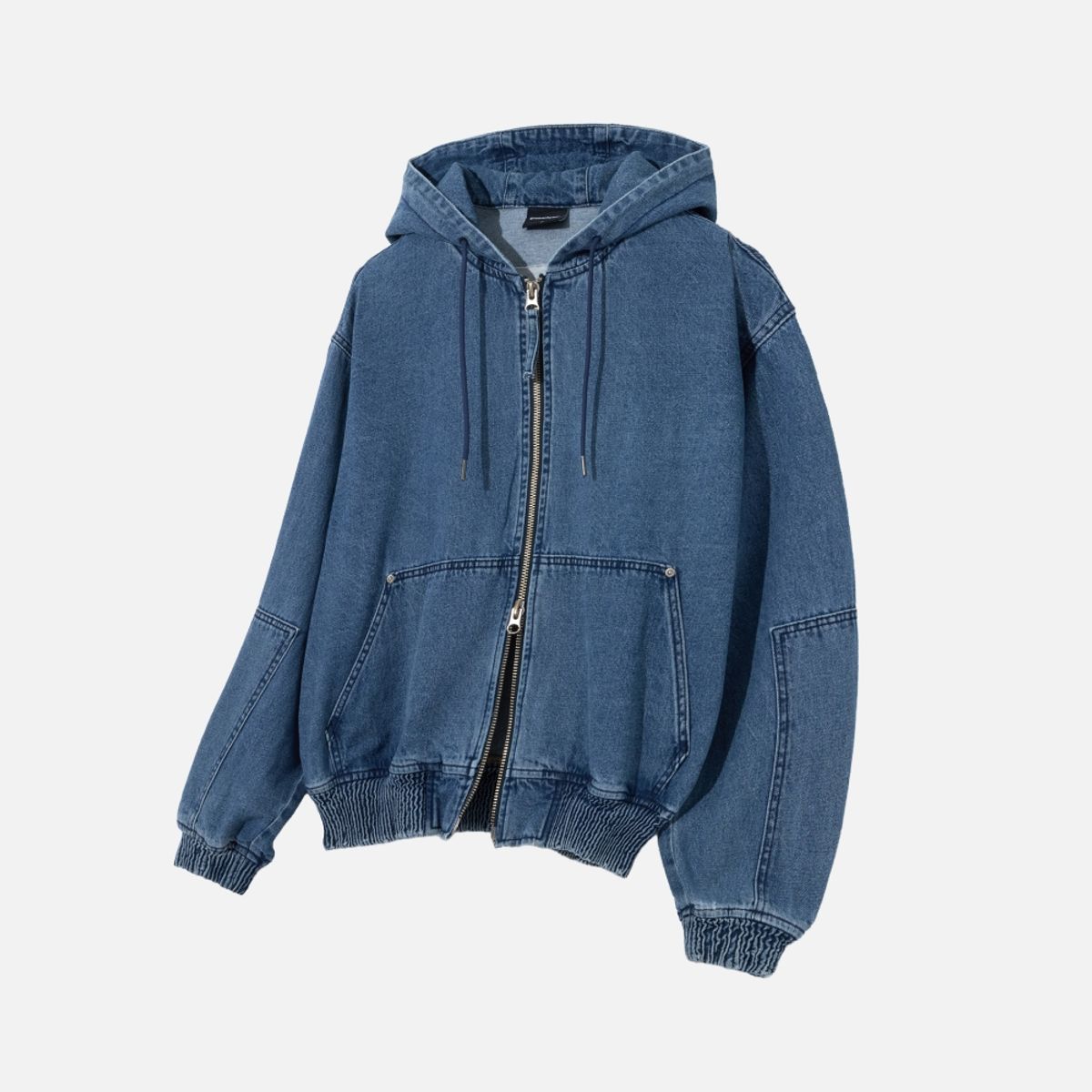 그루브라임(GROOVE RHYME) BORDER LOGO DENIM HOOD ZIP-UP (LRRSCUD109M)