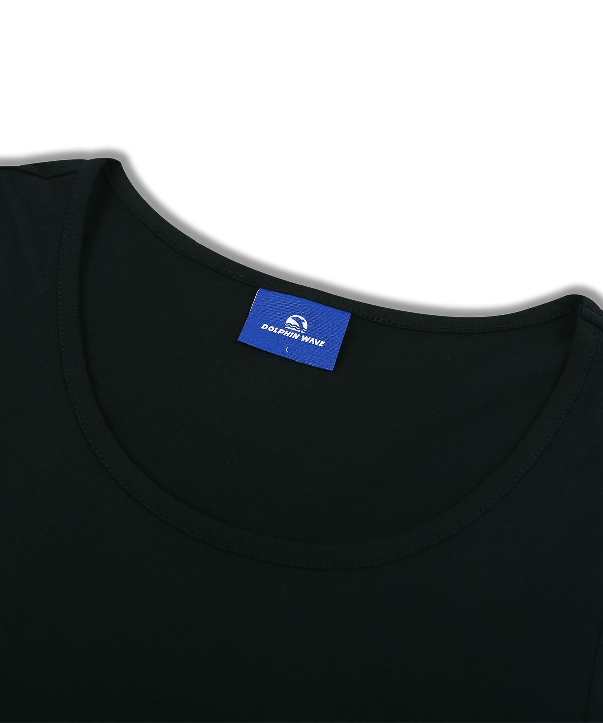 돌핀웨이브어패럴(DOLPHIN WAVE APPAREL) 돌핀 루즈 스쿱넥 슬리브리스 탑 블랙