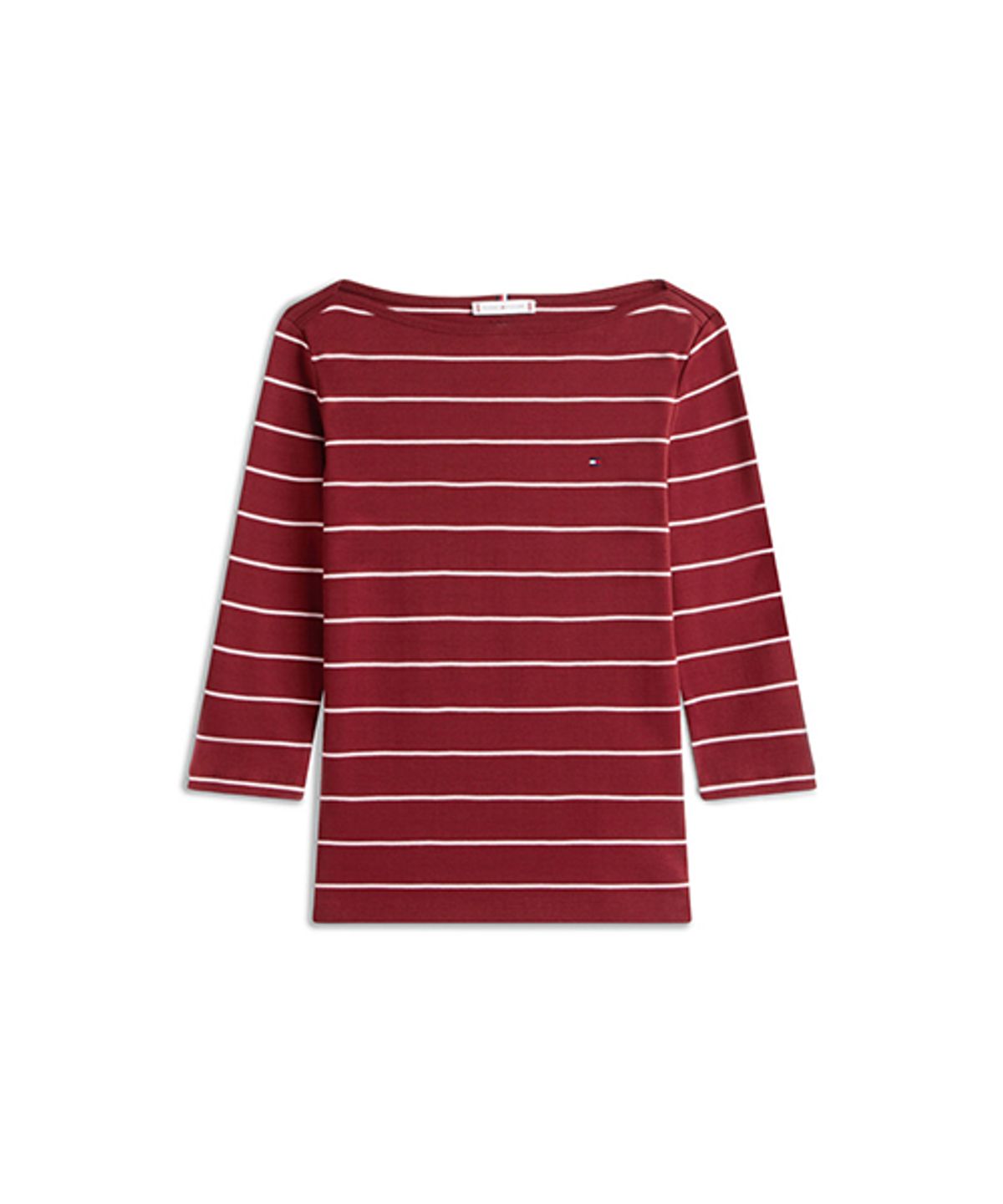 타미힐피거(TOMMY HILFIGER) 슬림 보트넥 스트라이프 티셔츠 (T22G1TTO050WT30E3)