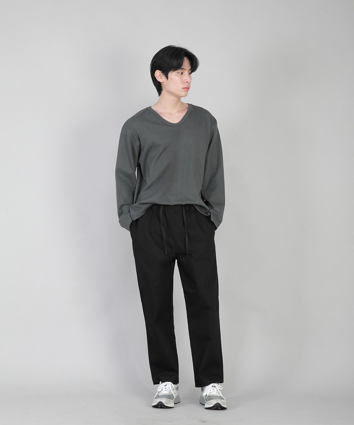 세인트크루(SAINTCREW) 플레인 테이퍼드 코튼팬츠 RTP-380 블랙