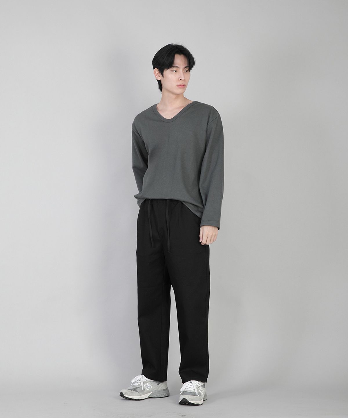 세인트크루(SAINTCREW) 플레인 테이퍼드 코튼팬츠 RTP-380 블랙