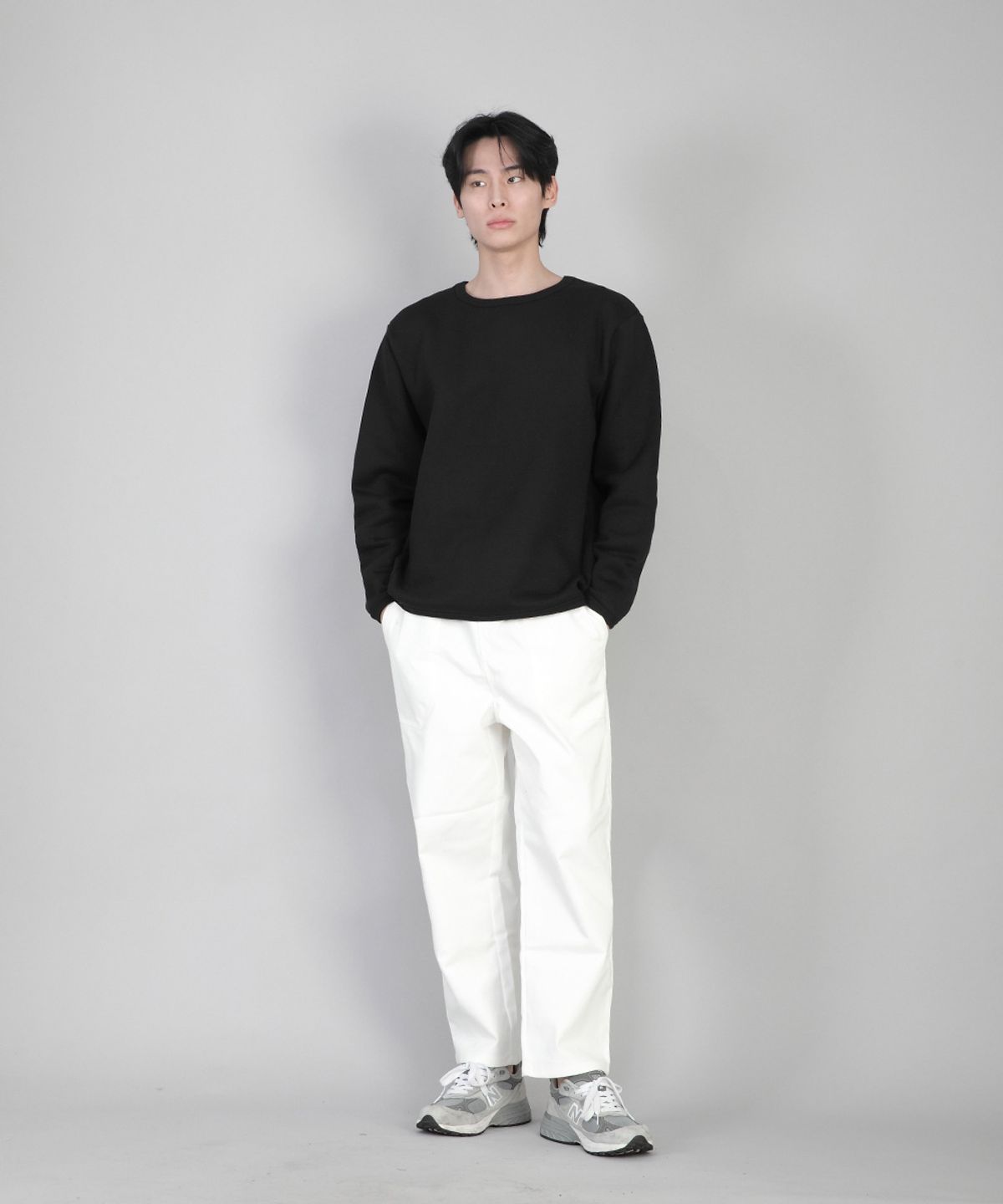 세인트크루(SAINTCREW) 기모 무지 R넥 스웨트셔츠 PRR-870 블랙