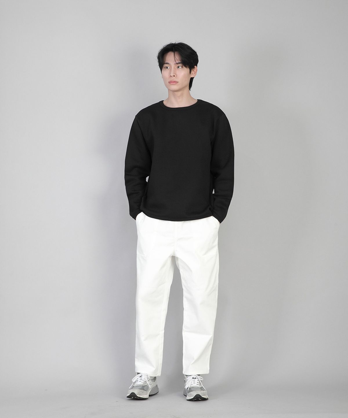 세인트크루(SAINTCREW) 기모 무지 R넥 스웨트셔츠 PRR-870 블랙