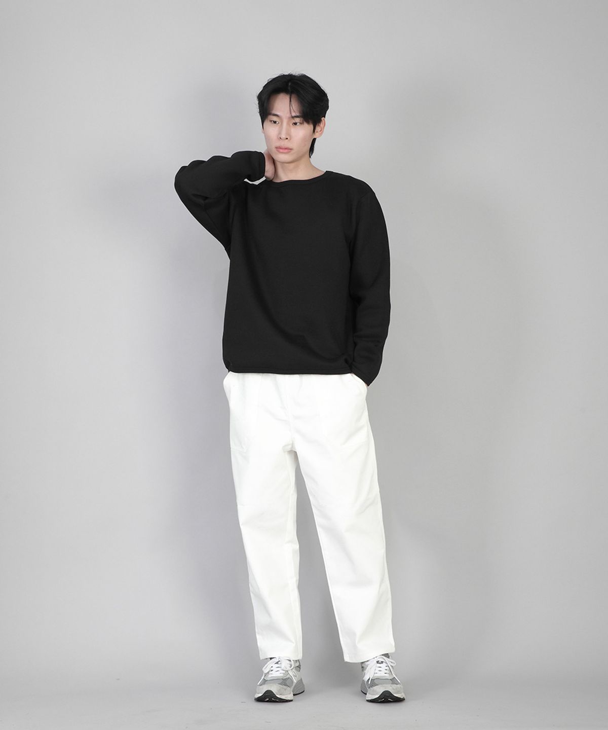 세인트크루(SAINTCREW) 기모 무지 R넥 스웨트셔츠 PRR-870 블랙