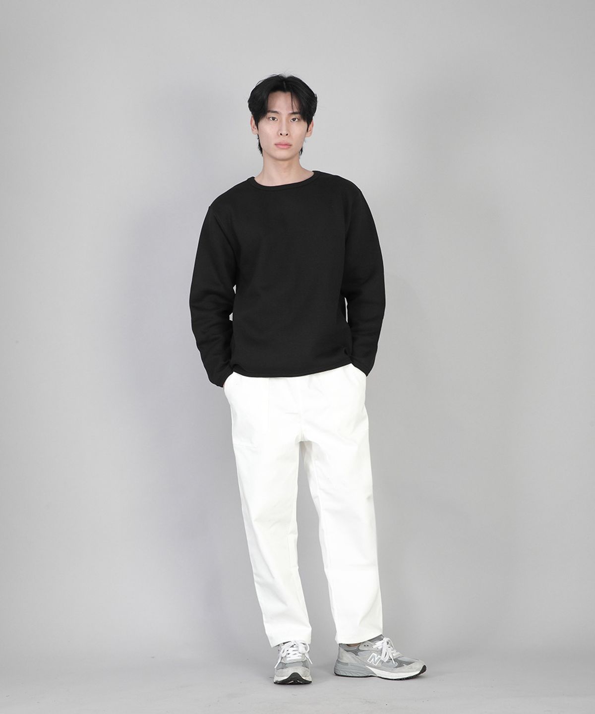 세인트크루(SAINTCREW) 기모 무지 R넥 스웨트셔츠 PRR-870 블랙