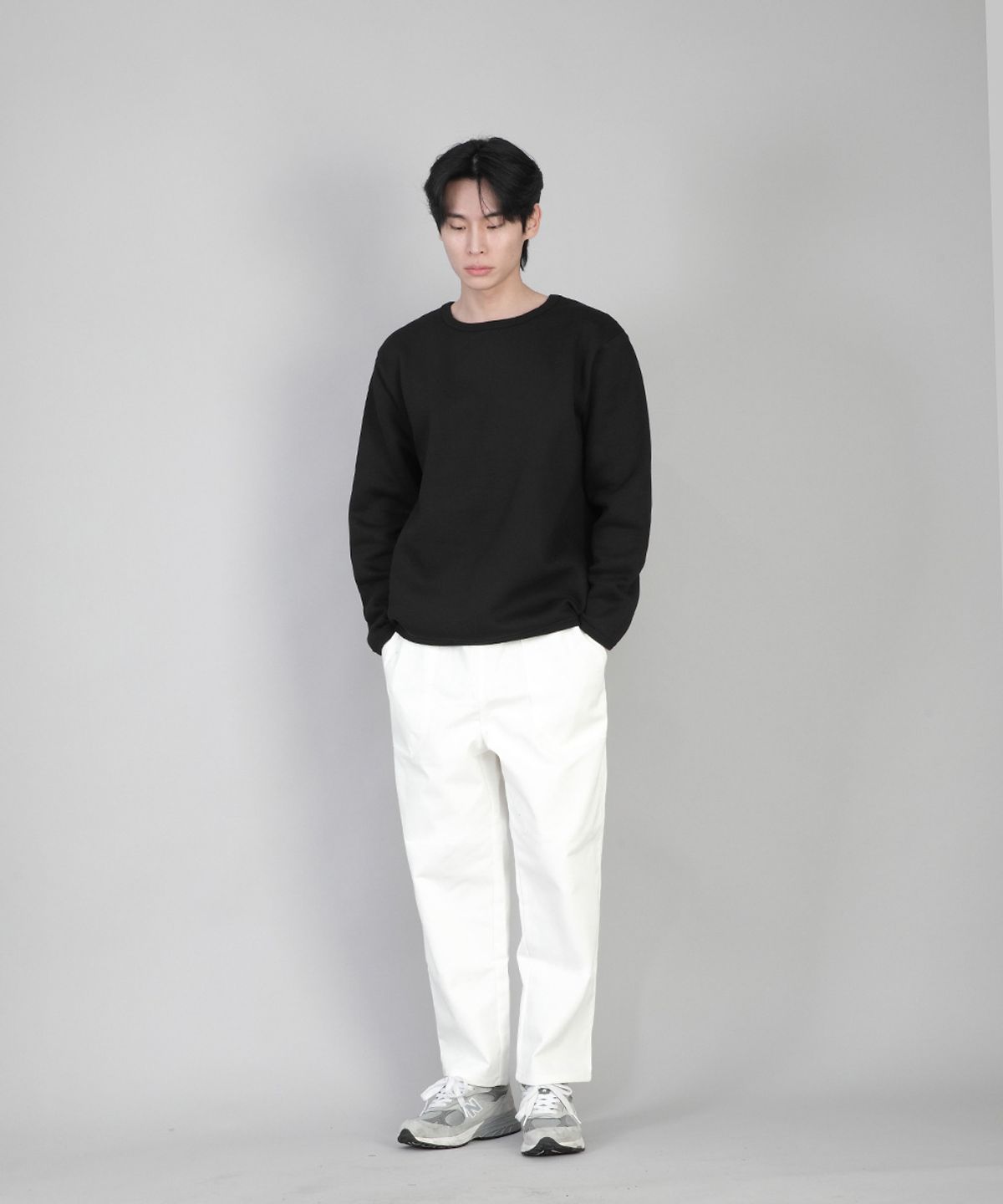 세인트크루(SAINTCREW) 기모 무지 R넥 스웨트셔츠 PRR-870 블랙