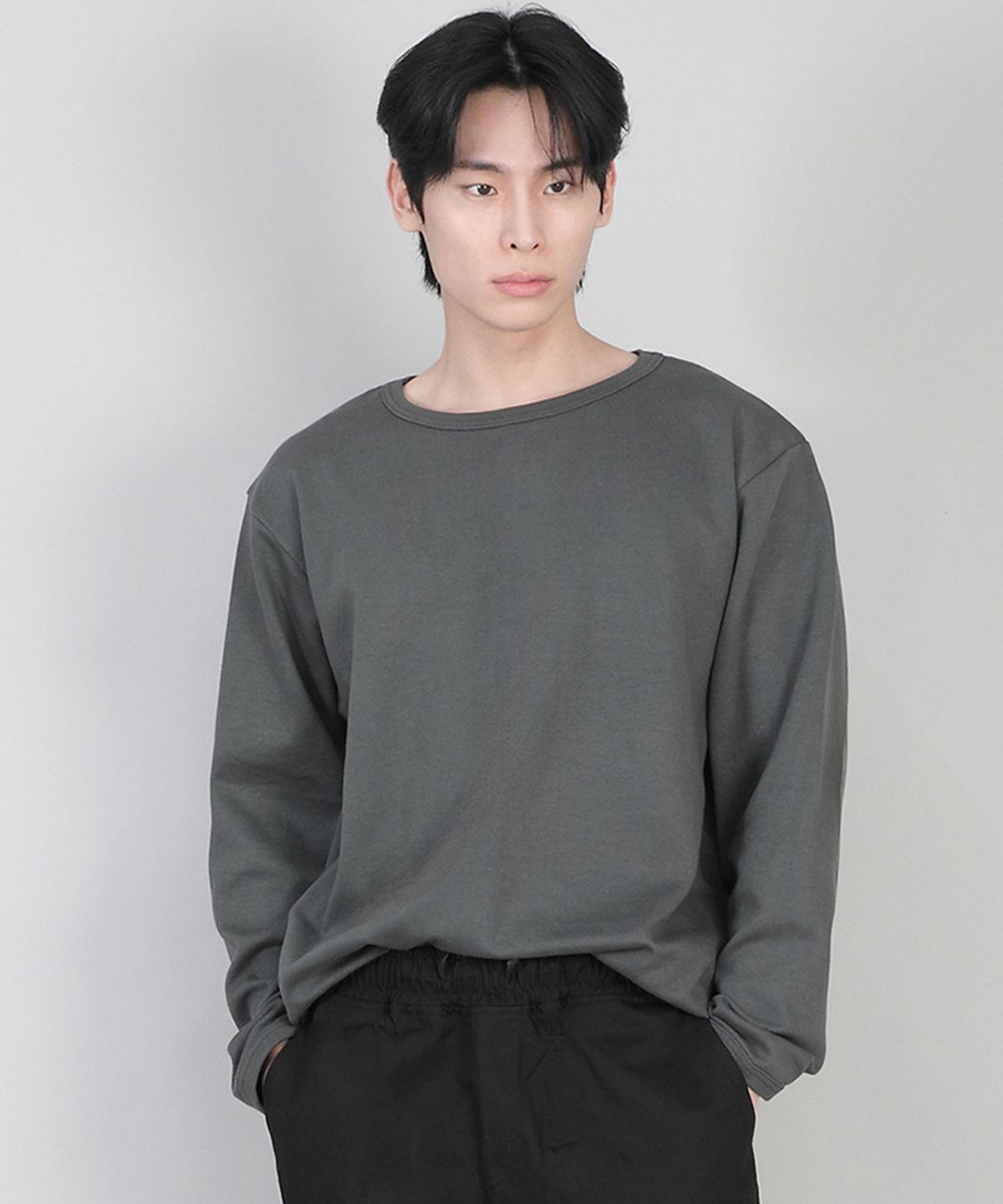 세인트크루(SAINTCREW) 무지 R넥 스웨트셔츠 RRS-873 슬레이트 그레이