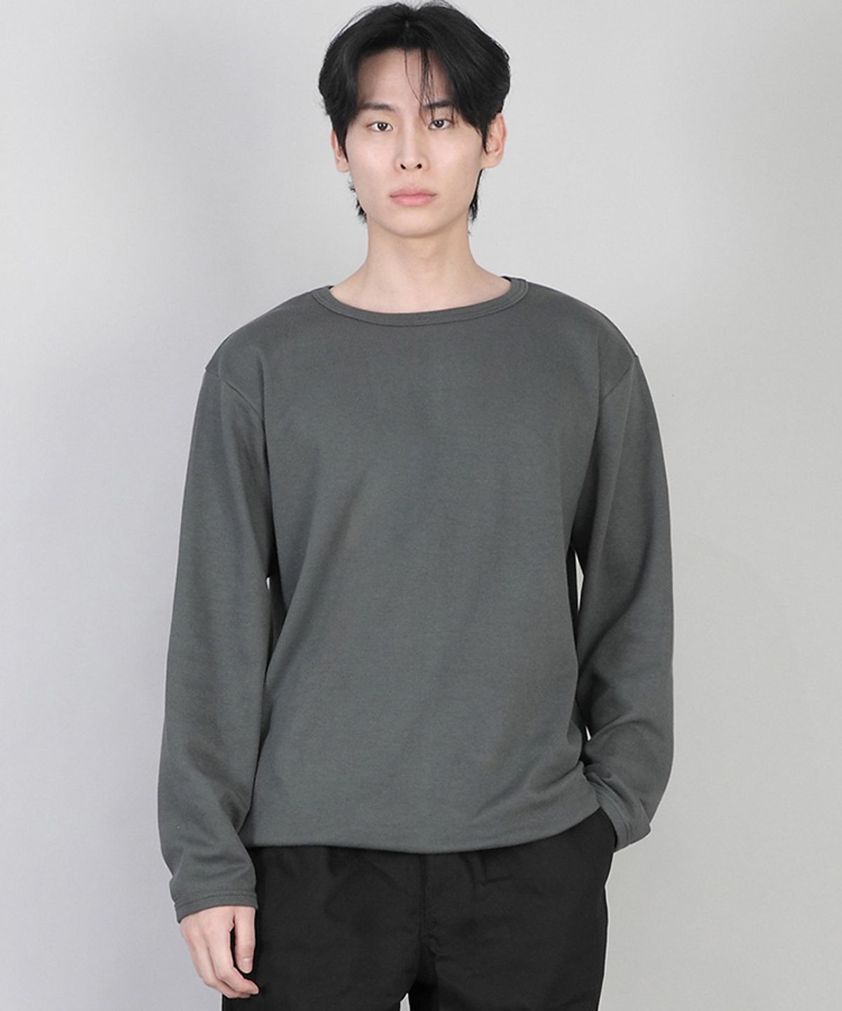 세인트크루(SAINTCREW) 무지 R넥 스웨트셔츠 RRS-873 슬레이트 그레이