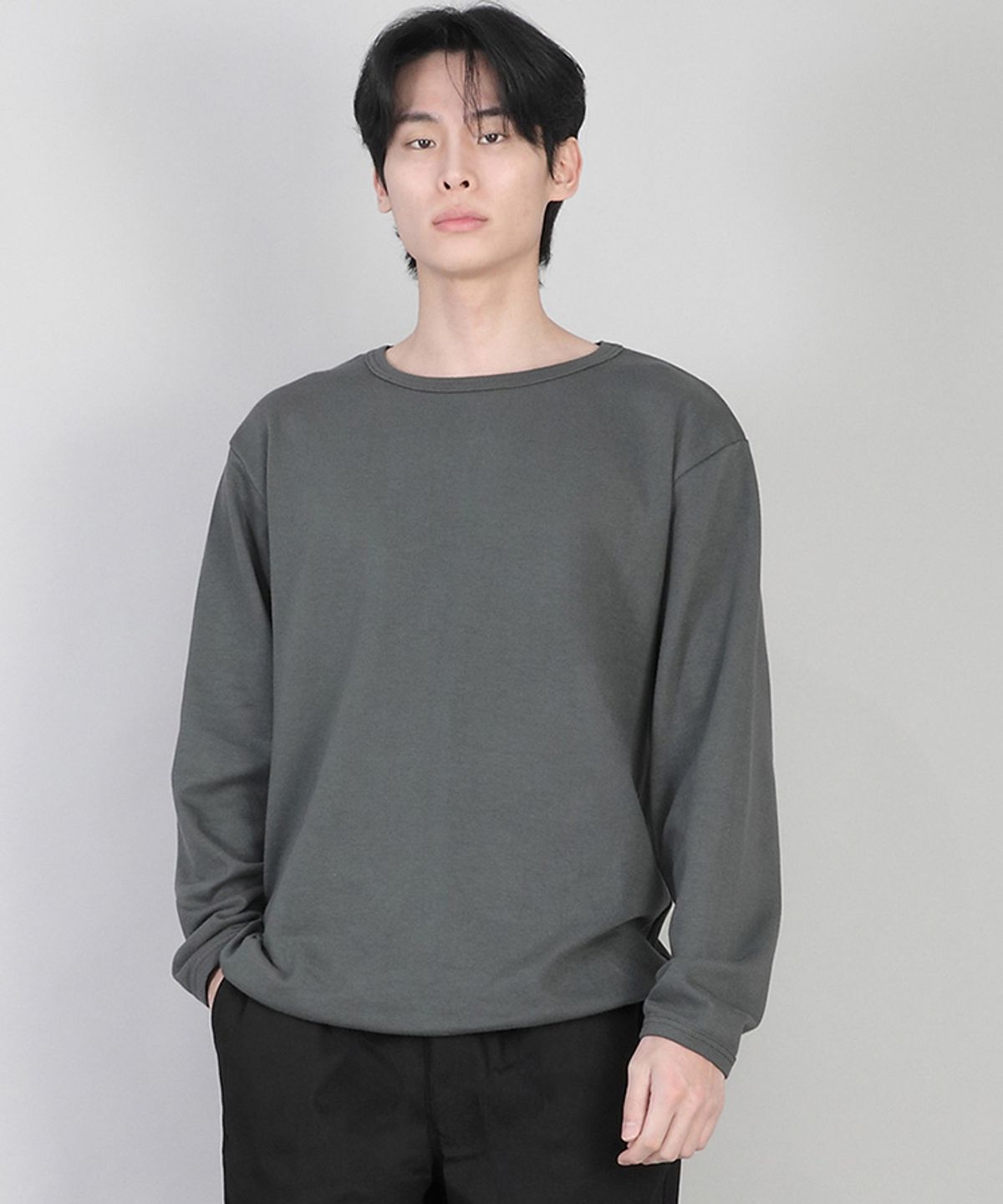 세인트크루(SAINTCREW) 무지 R넥 스웨트셔츠 RRS-873 슬레이트 그레이