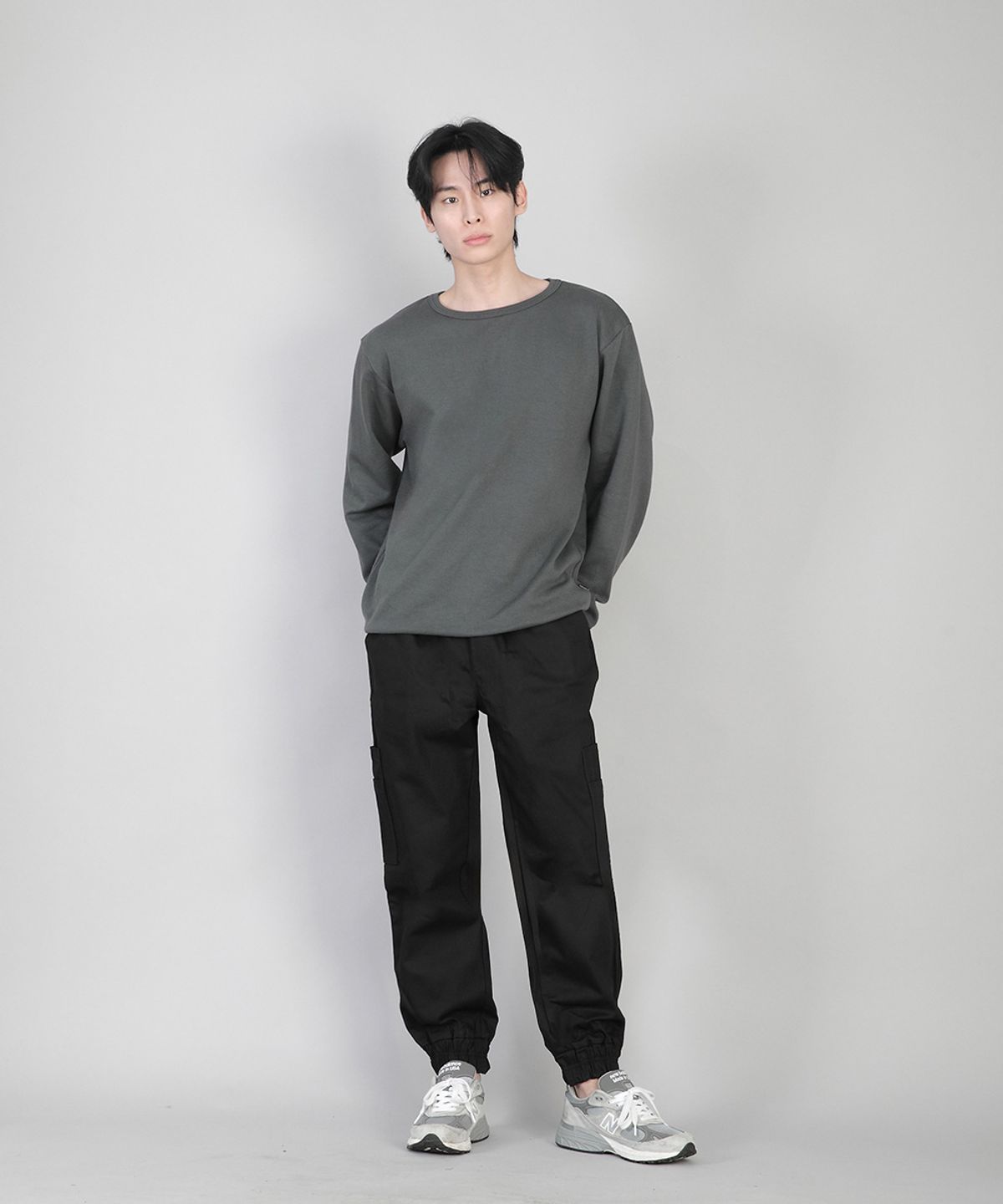 세인트크루(SAINTCREW) 무지 R넥 스웨트셔츠 RRS-873 슬레이트 그레이