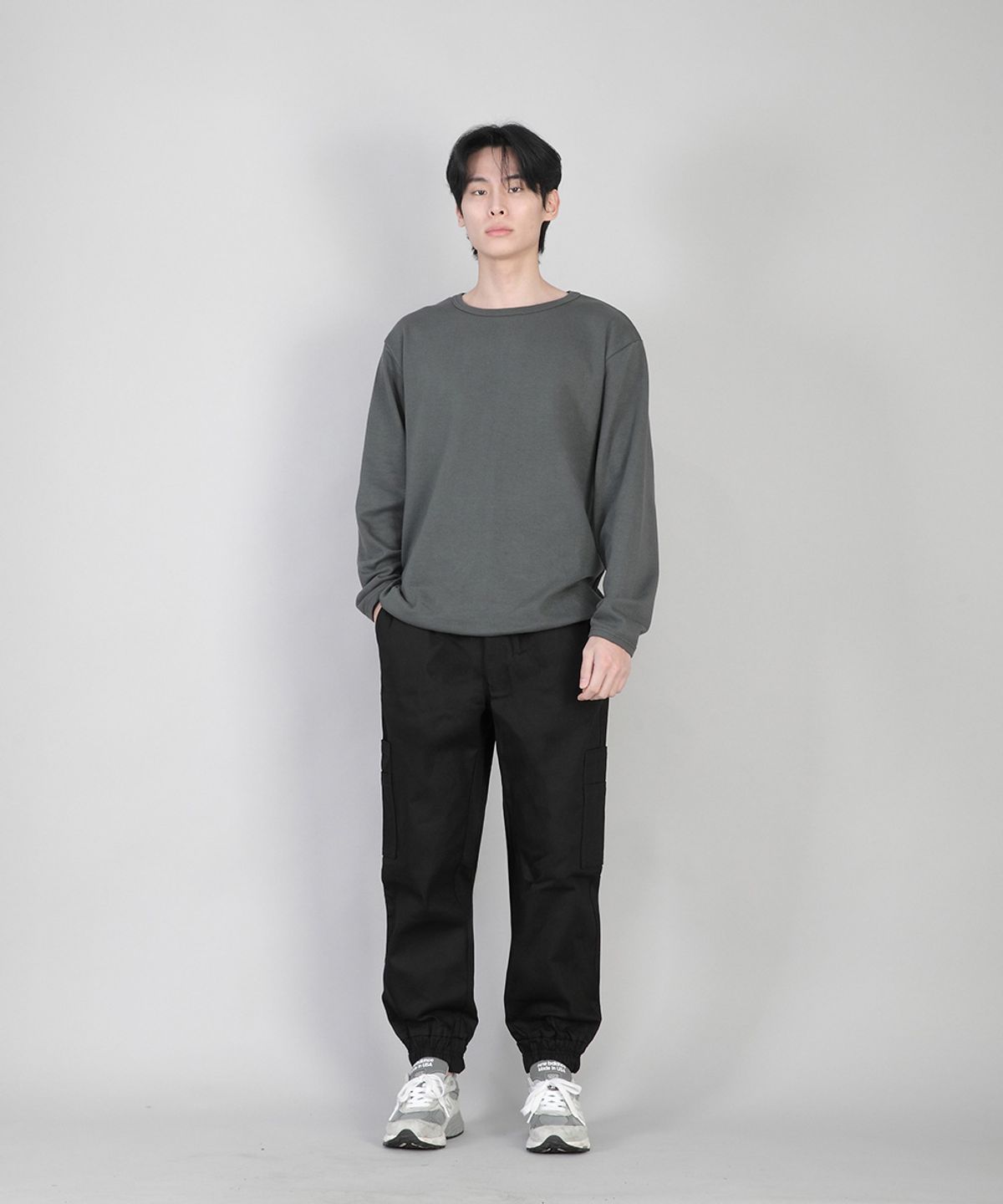 세인트크루(SAINTCREW) 무지 R넥 스웨트셔츠 RRS-873 슬레이트 그레이