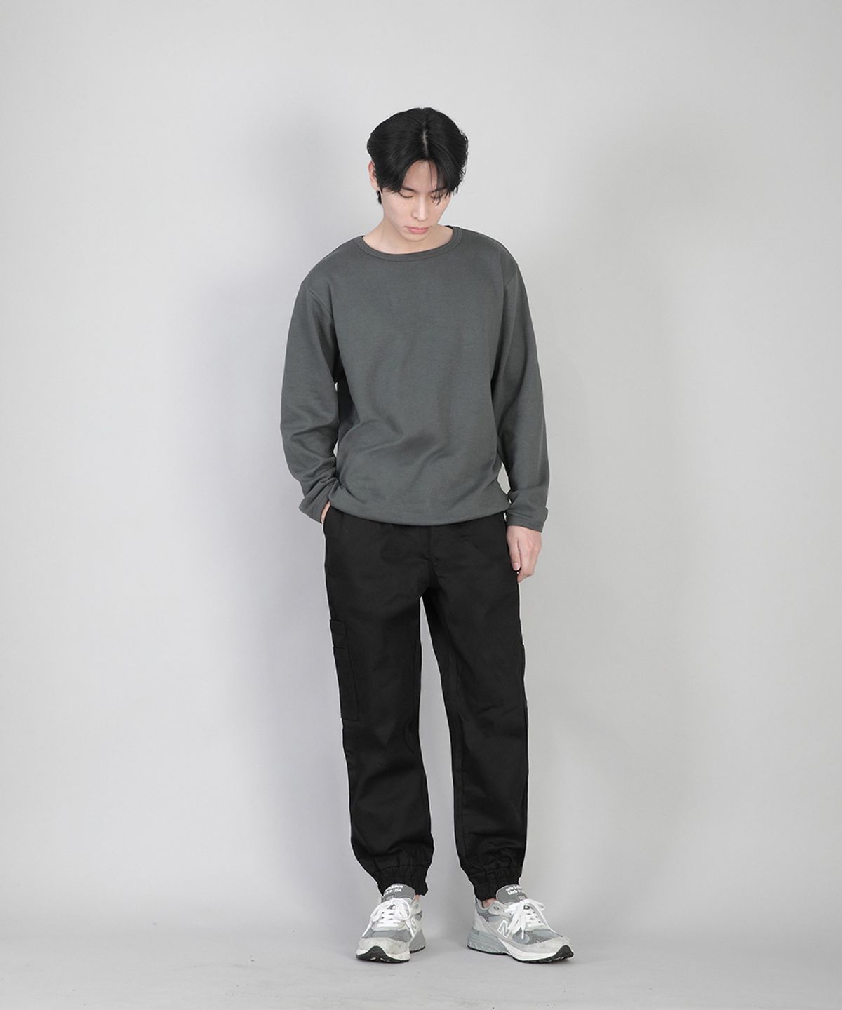 세인트크루(SAINTCREW) 무지 R넥 스웨트셔츠 RRS-873 슬레이트 그레이