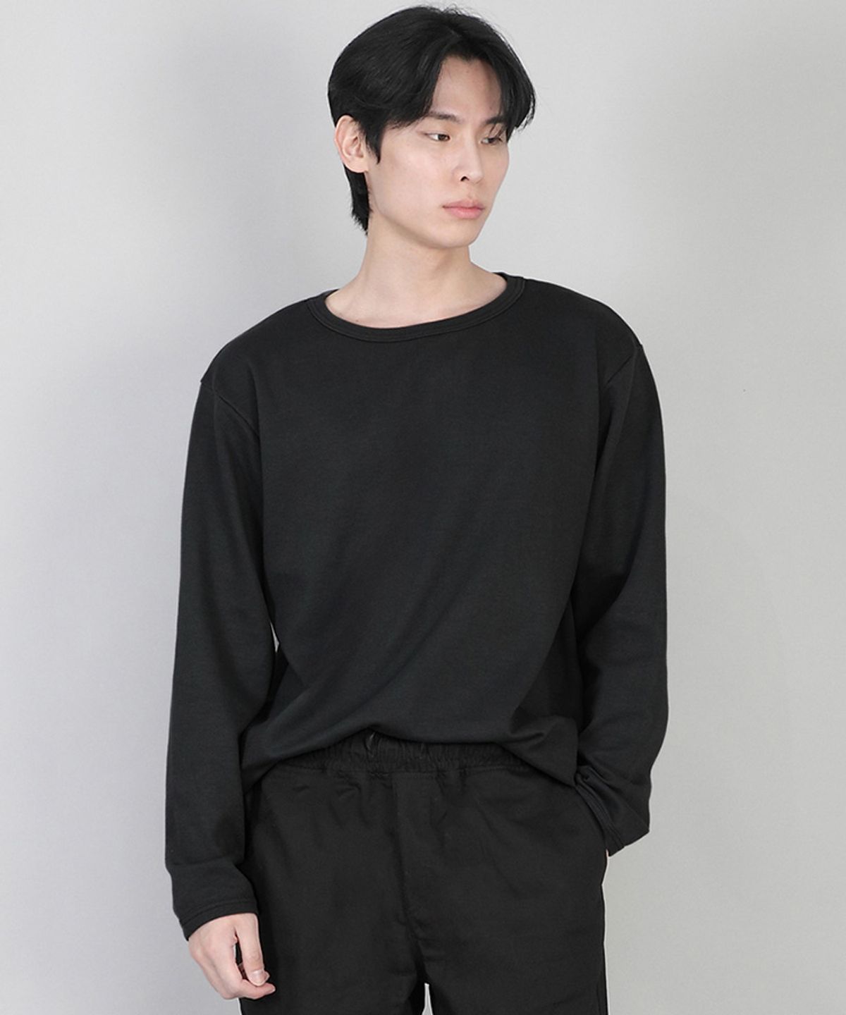 세인트크루(SAINTCREW) 무지 R넥 스웨트셔츠 RRS-873 블랙