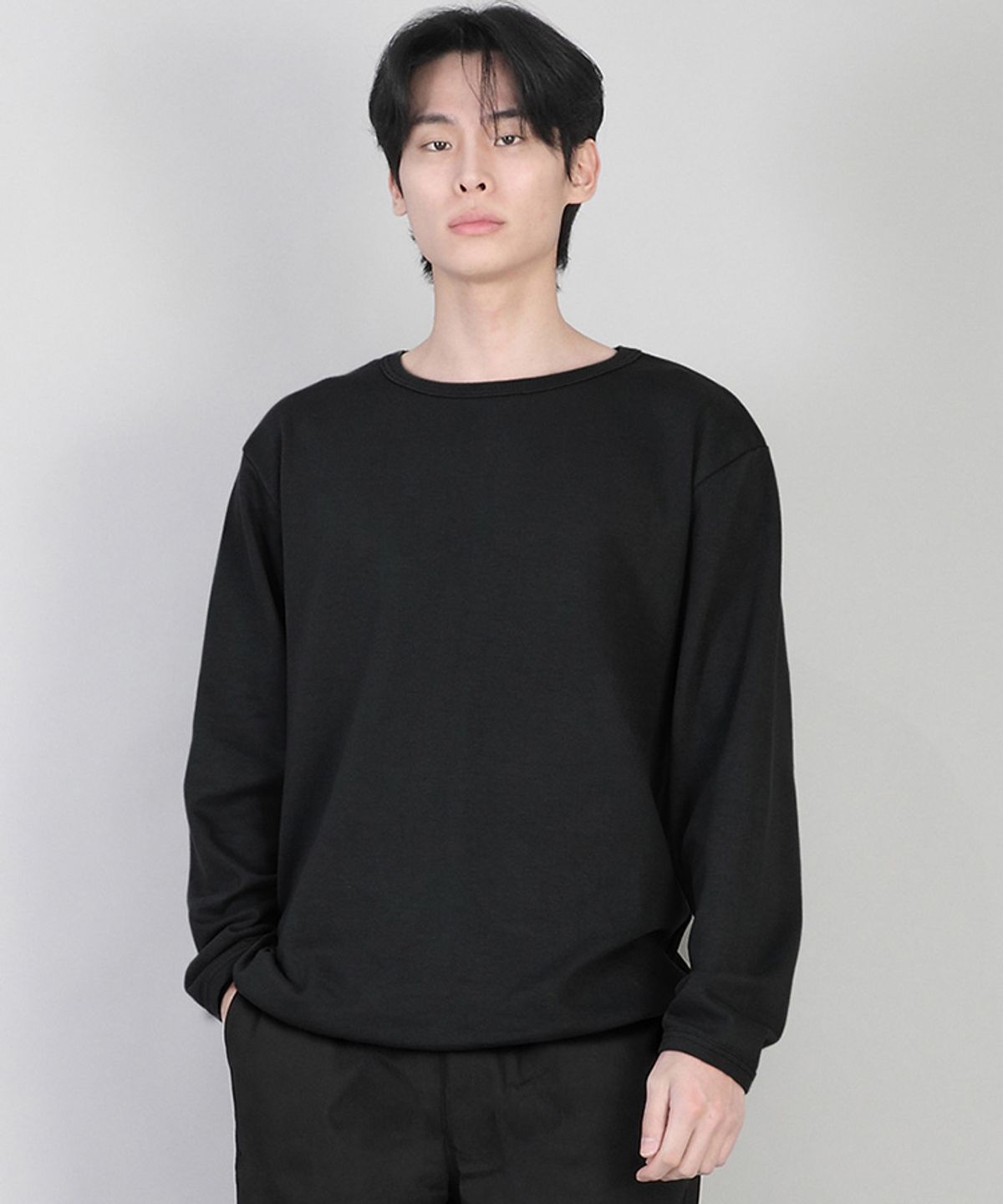 세인트크루(SAINTCREW) 무지 R넥 스웨트셔츠 RRS-873 블랙