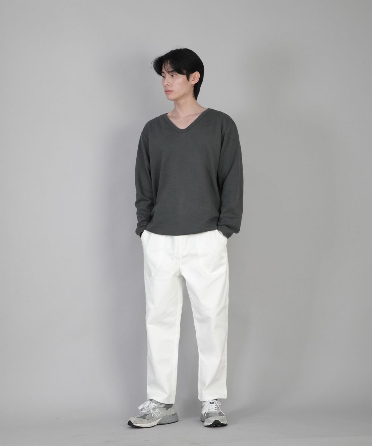 세인트크루(SAINTCREW) 무지 V넥 스웨트셔츠 RVS-874 슬레이트 그레이