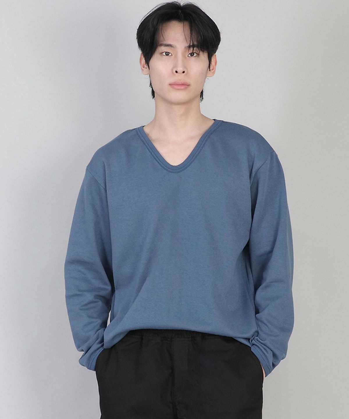 세인트크루(SAINTCREW) 무지 V넥 스웨트셔츠 RVS-874 이집션 블루