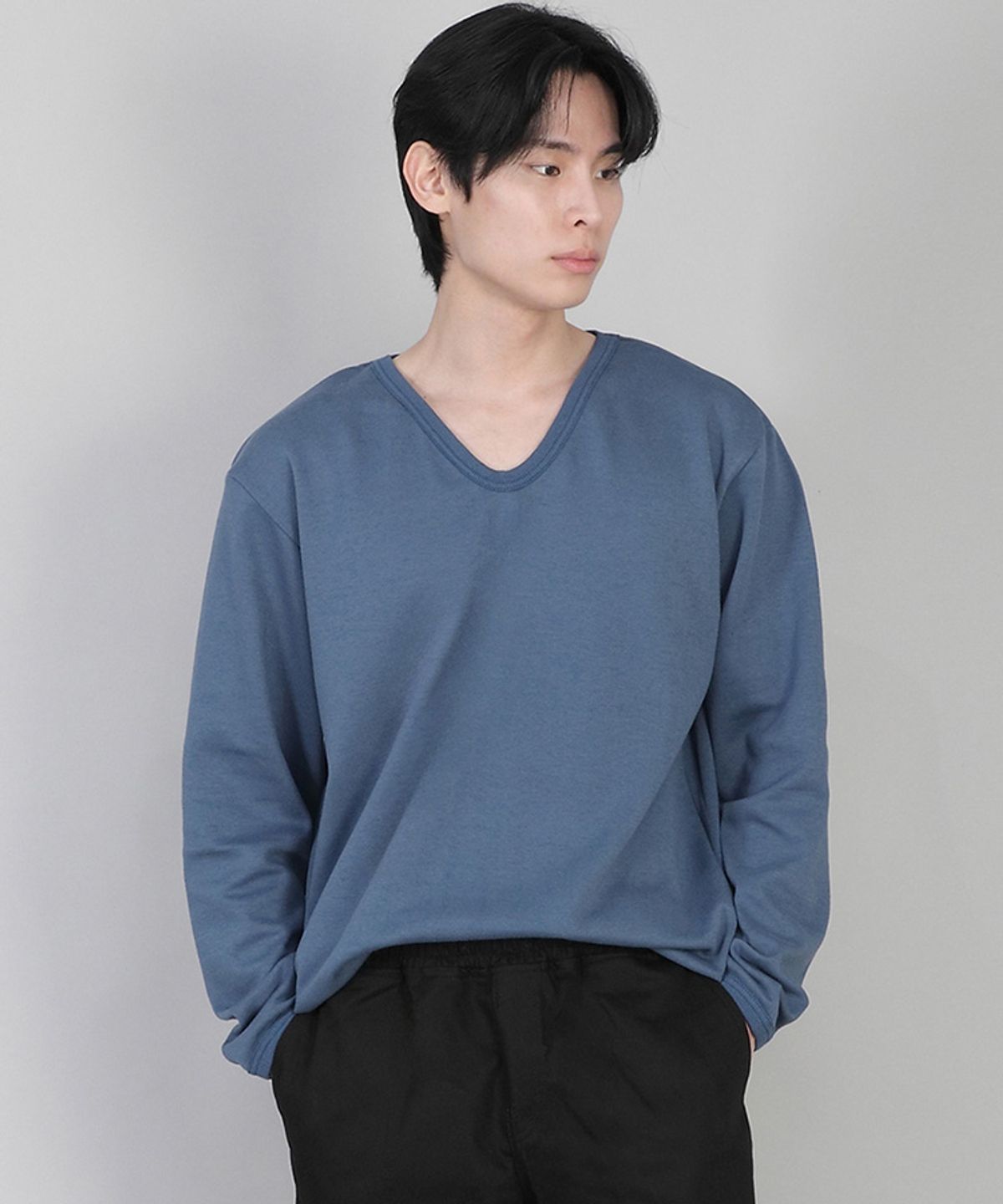 세인트크루(SAINTCREW) 무지 V넥 스웨트셔츠 RVS-874 이집션 블루