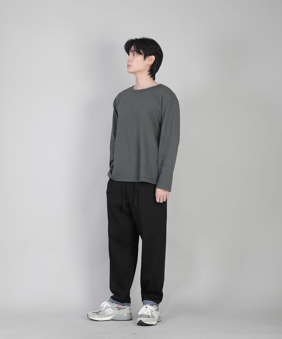 세인트크루(SAINTCREW) 무지 R넥 긴팔티 RRL-875 슬레이트 그레이