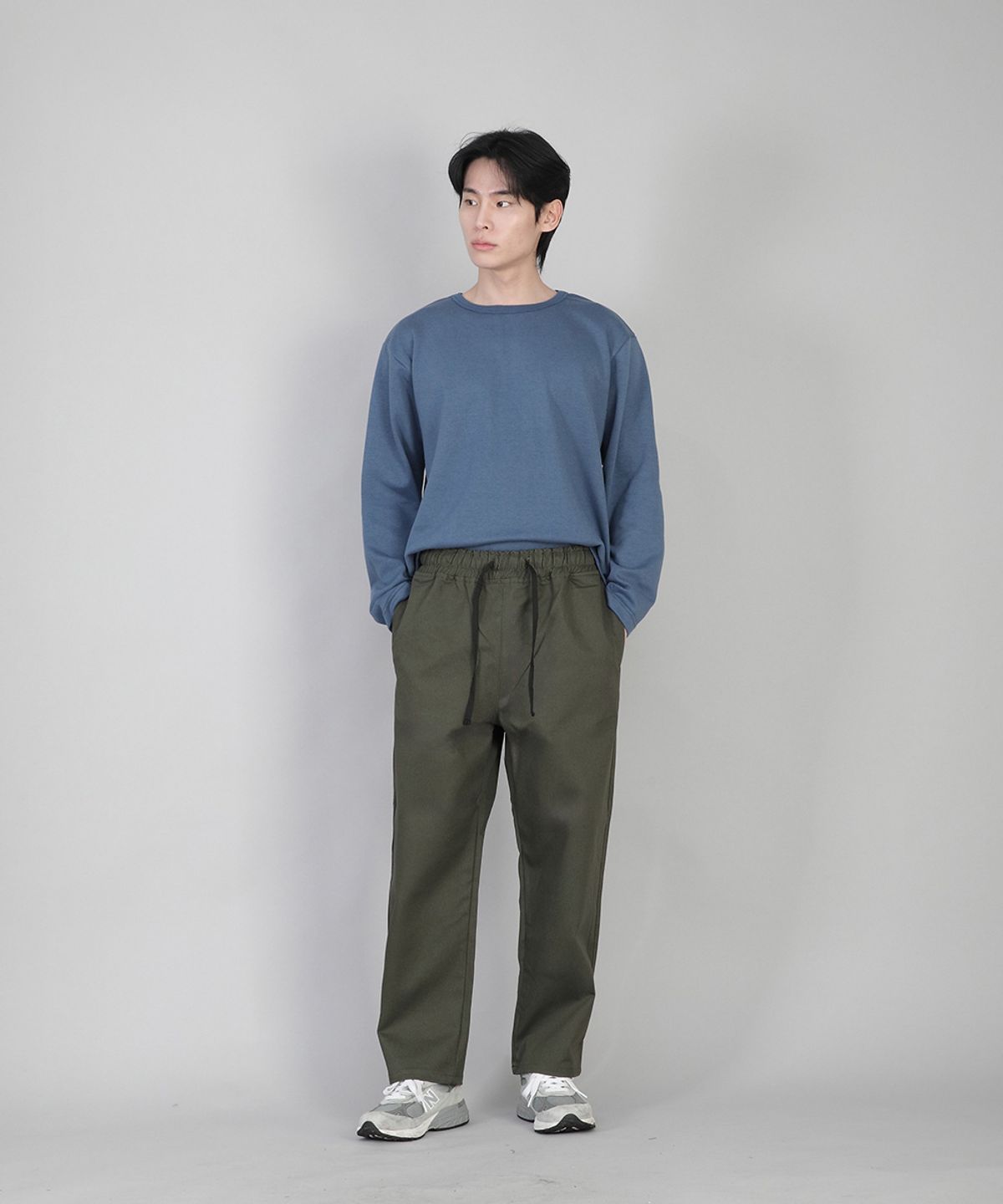 세인트크루(SAINTCREW) 무지 R넥 긴팔티 RRL-875 이집션 블루