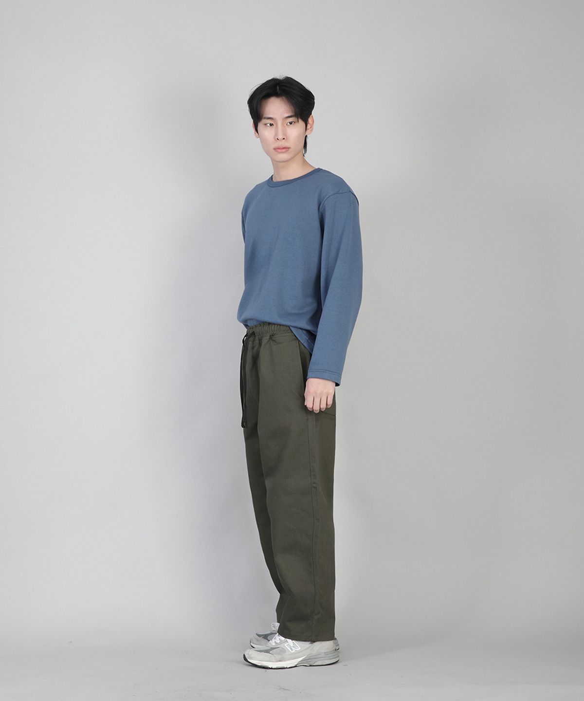 세인트크루(SAINTCREW) 무지 R넥 긴팔티 RRL-875 이집션 블루