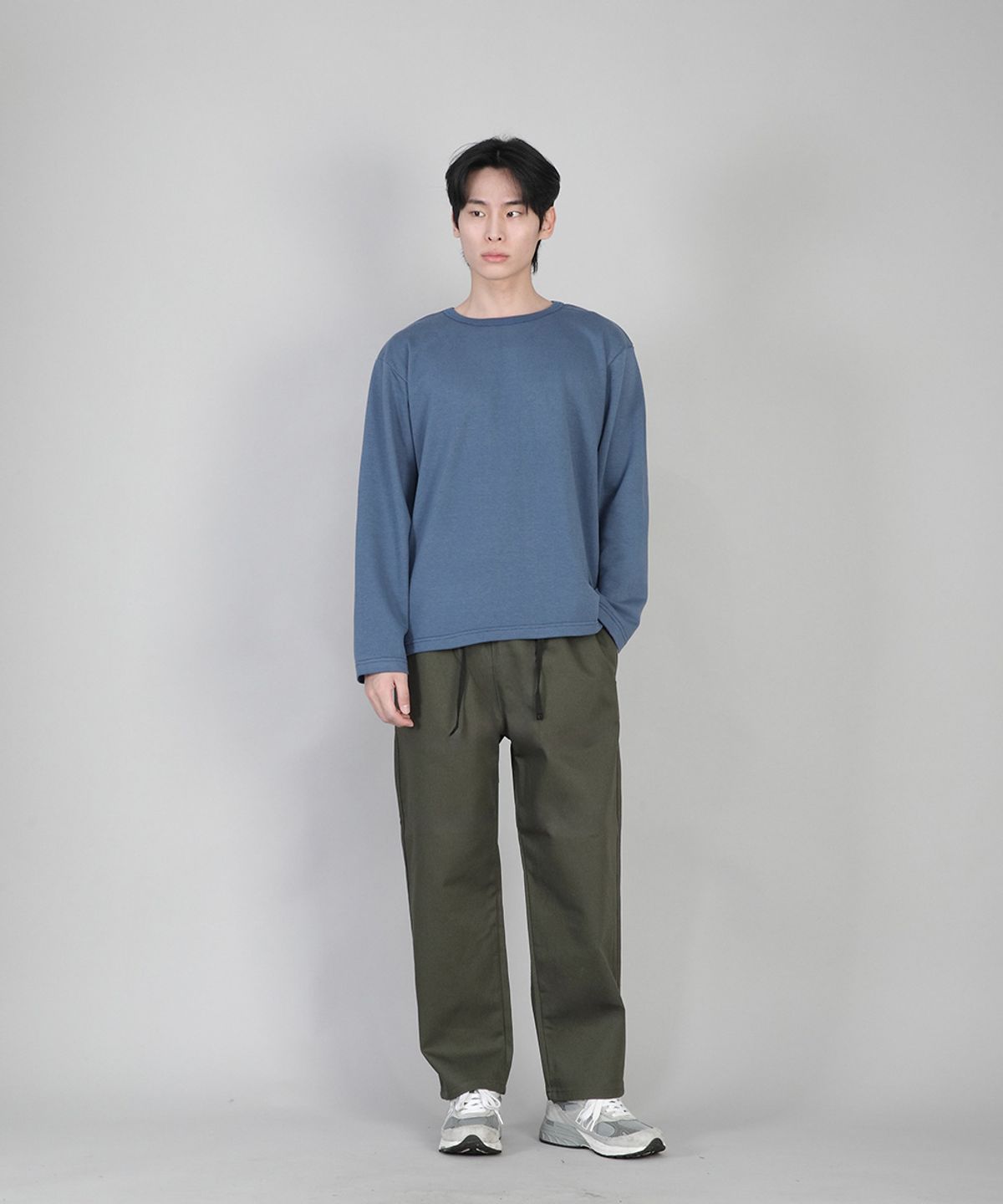 세인트크루(SAINTCREW) 무지 R넥 긴팔티 RRL-875 이집션 블루