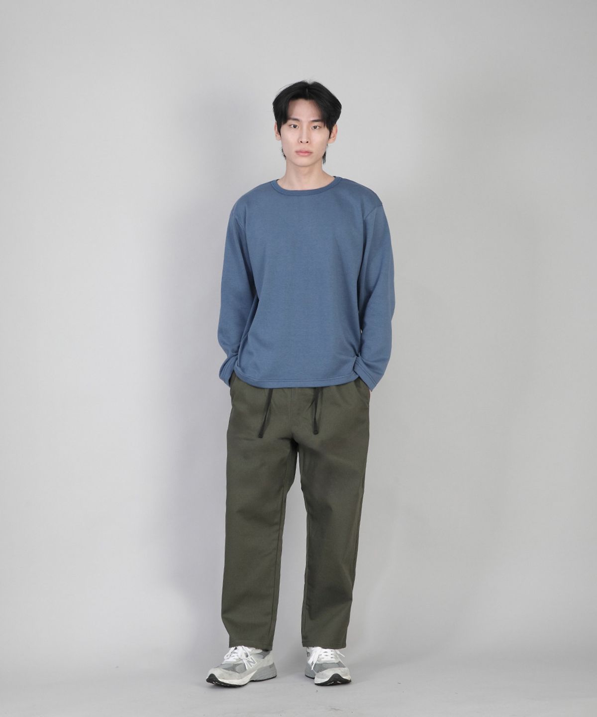 세인트크루(SAINTCREW) 무지 R넥 긴팔티 RRL-875 이집션 블루
