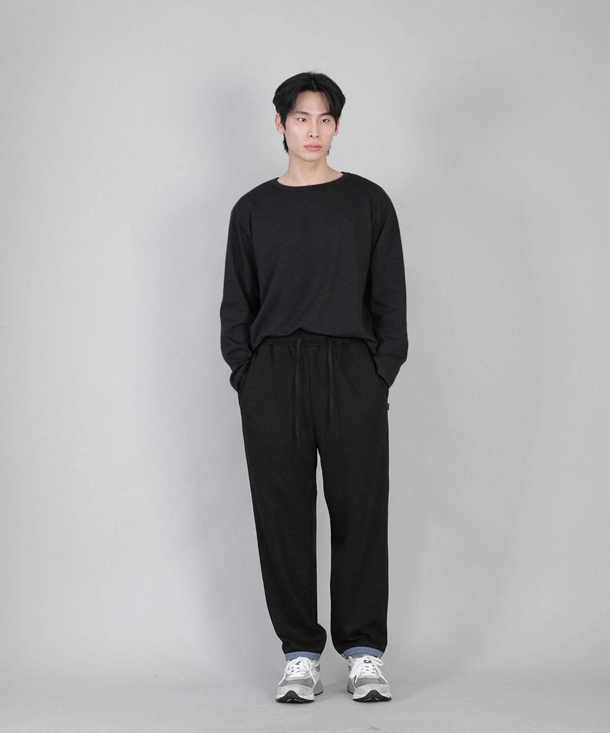 세인트크루(SAINTCREW) 무지 R넥 긴팔티 RRL-875 블랙