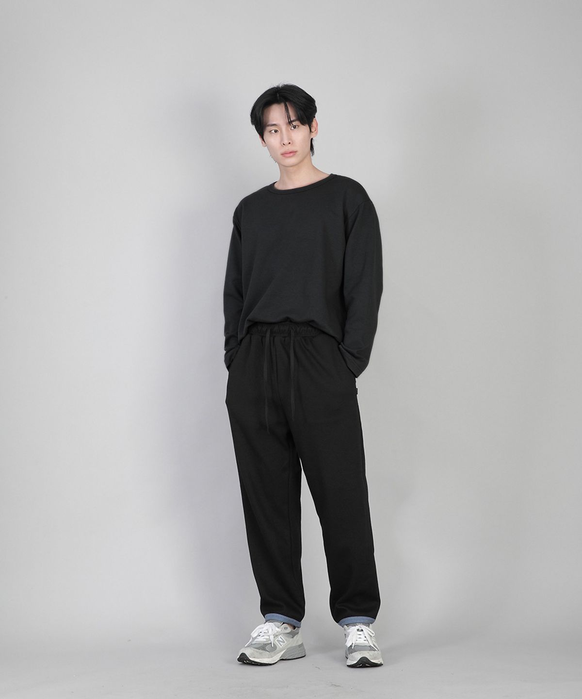 세인트크루(SAINTCREW) 무지 R넥 긴팔티 RRL-875 블랙