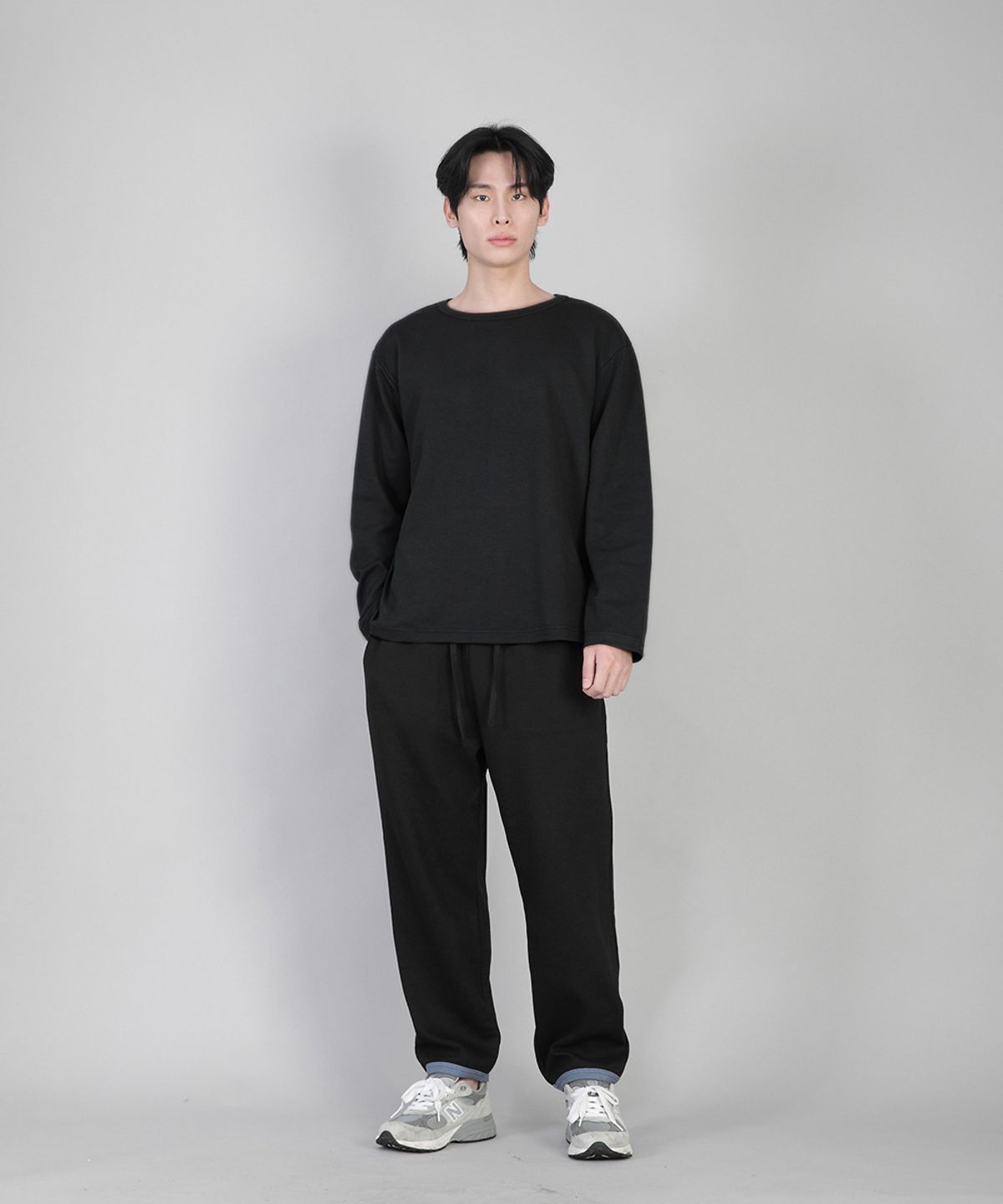 세인트크루(SAINTCREW) 무지 R넥 긴팔티 RRL-875 블랙