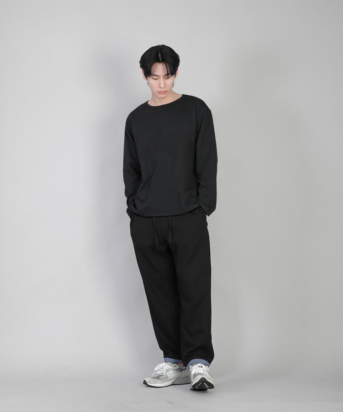 세인트크루(SAINTCREW) 무지 R넥 긴팔티 RRL-875 블랙