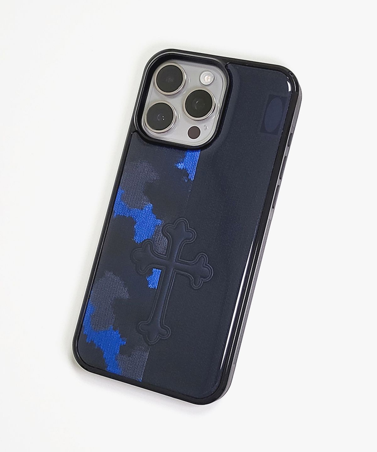 메모리즈바운더리(MEMORIESBOUNDARY) AETERNA Boundary Ritual Cross Knit Case Aeterna Navy (BK_Epoxy/MagSafe Glass)
